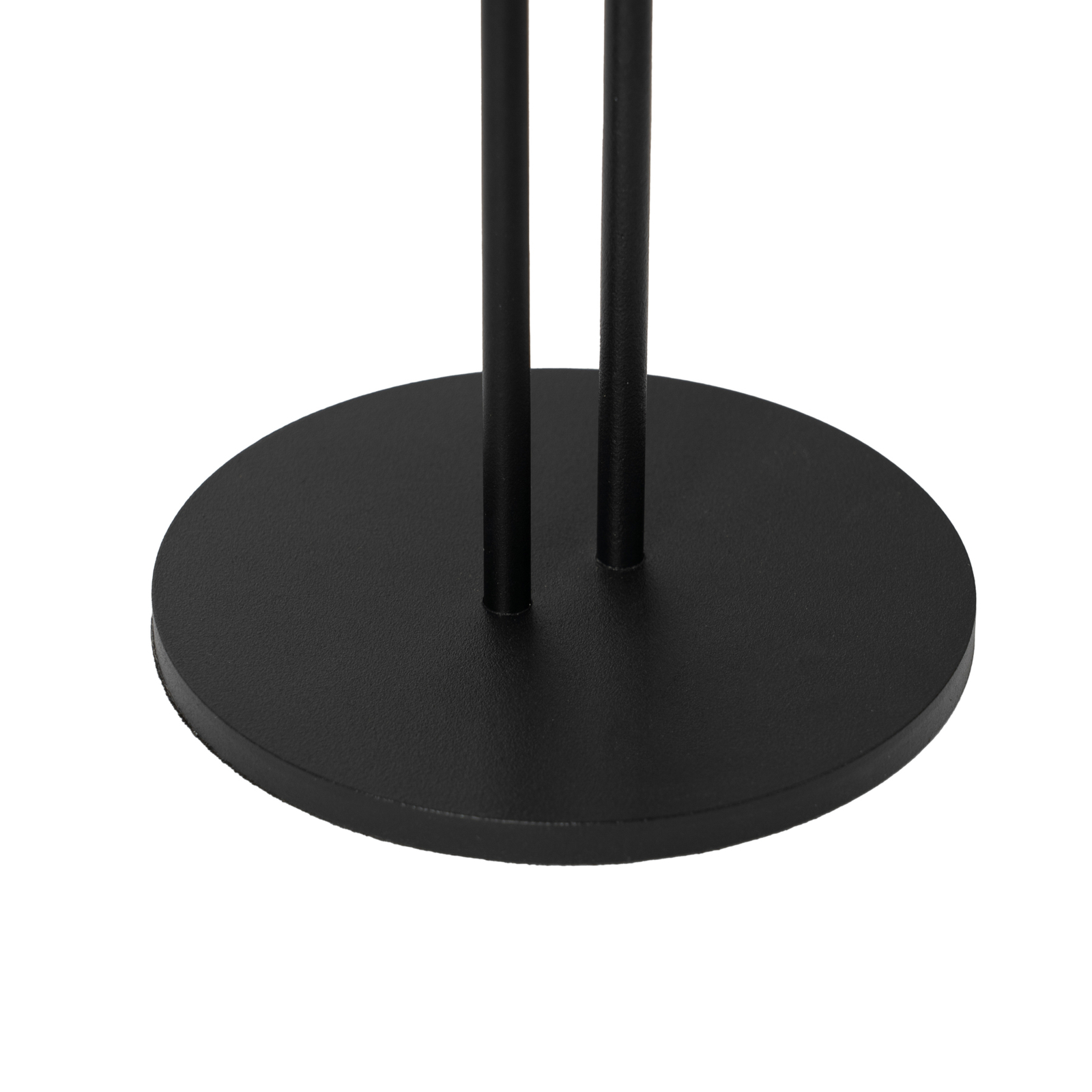 Lindby LED акумулаторна настолна лампа Janea, с два крака, черна, метал