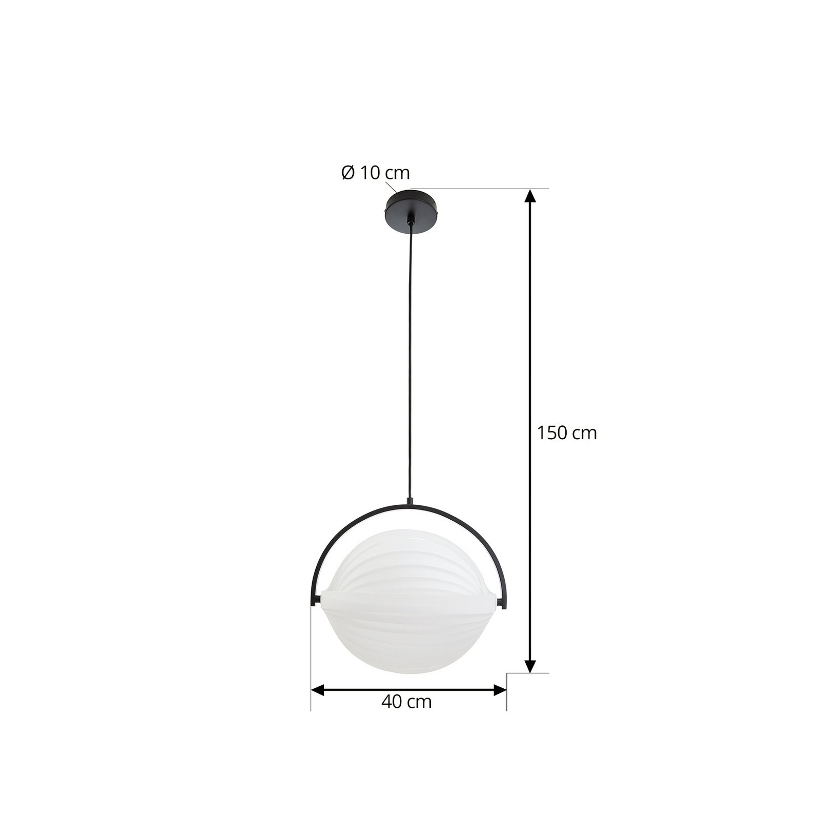 Lucande hanglamp Helva, wit, 1-lamp, Ø40cm, draaibaar