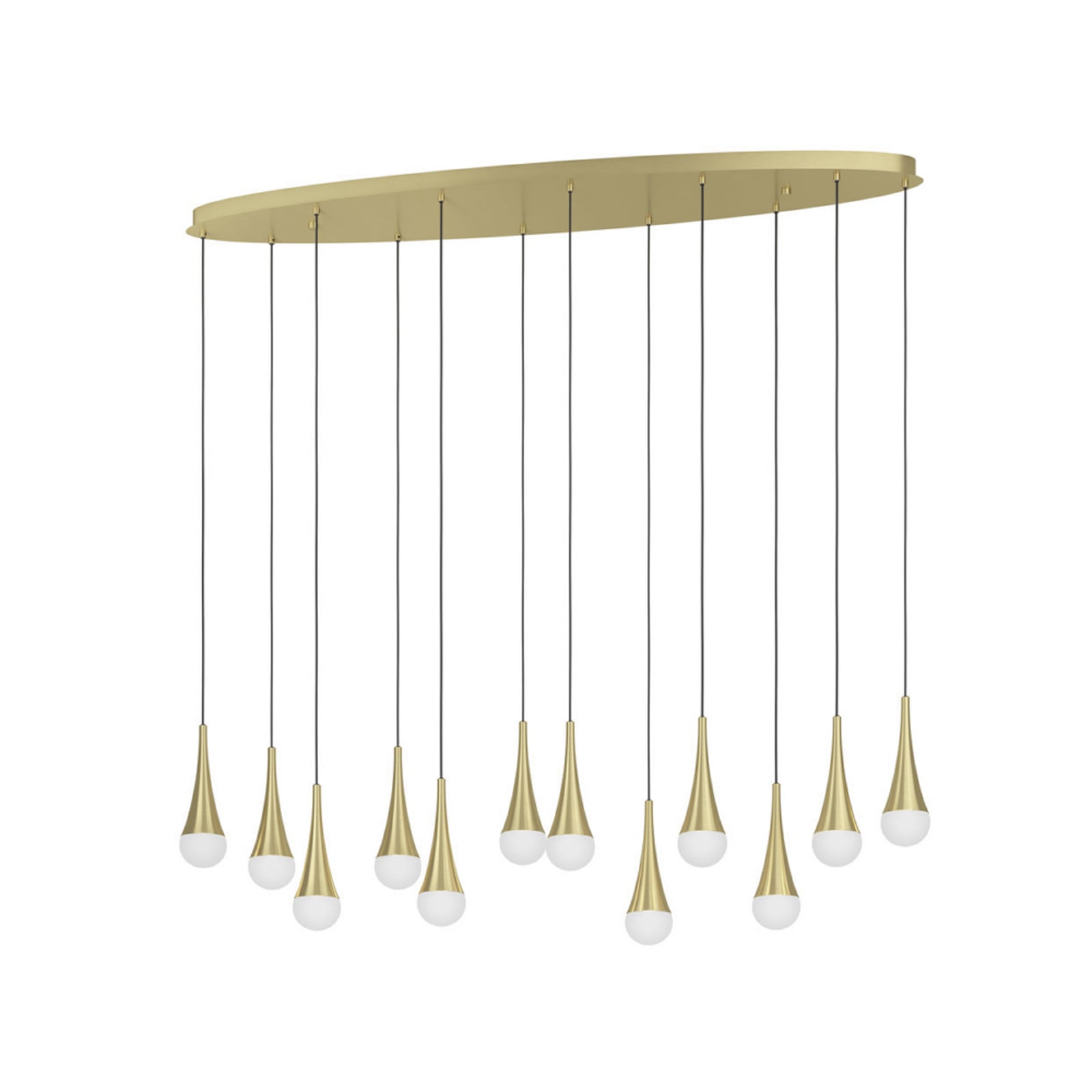 Stars of Light LED-riippuvalaisin TARANCON, messinki, 148 cm, 12-lamppuinen