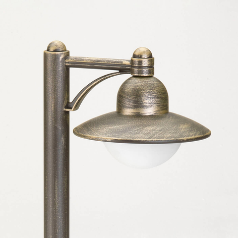 Wegeleuchte Carla mit Ausleger, braun/messing