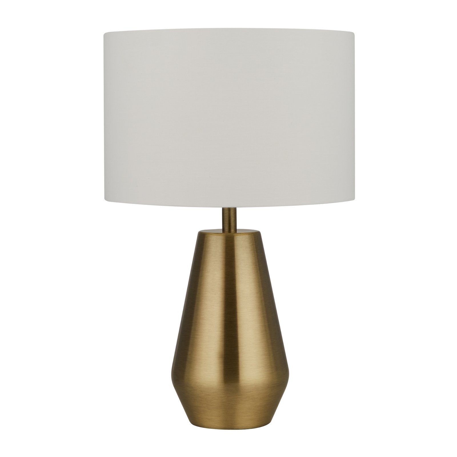 Bordlampe Laynie, messing/beige, metall/tekstiler, 24 cm, E14