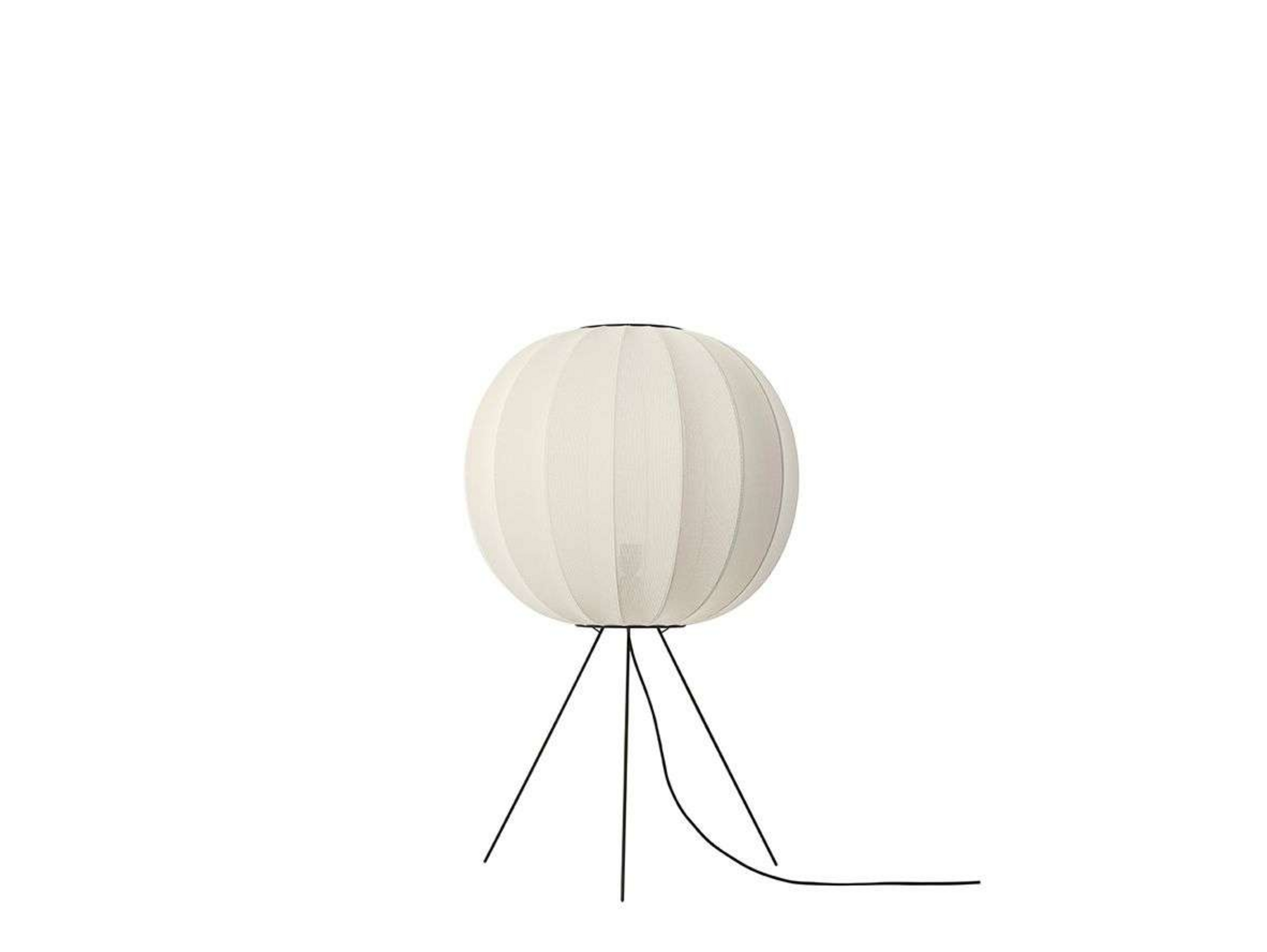 Knit-Wit 60 Round Floor Lamp, White, 100 cm - Made By Hand