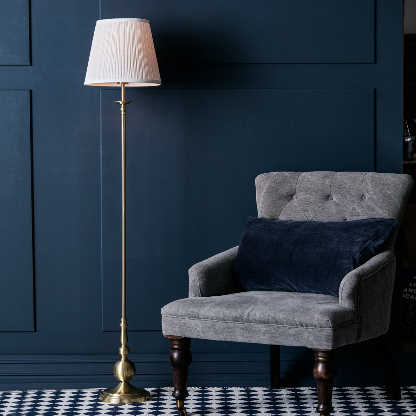 Imperia Floor Lamp Brass/White - Markslöjd