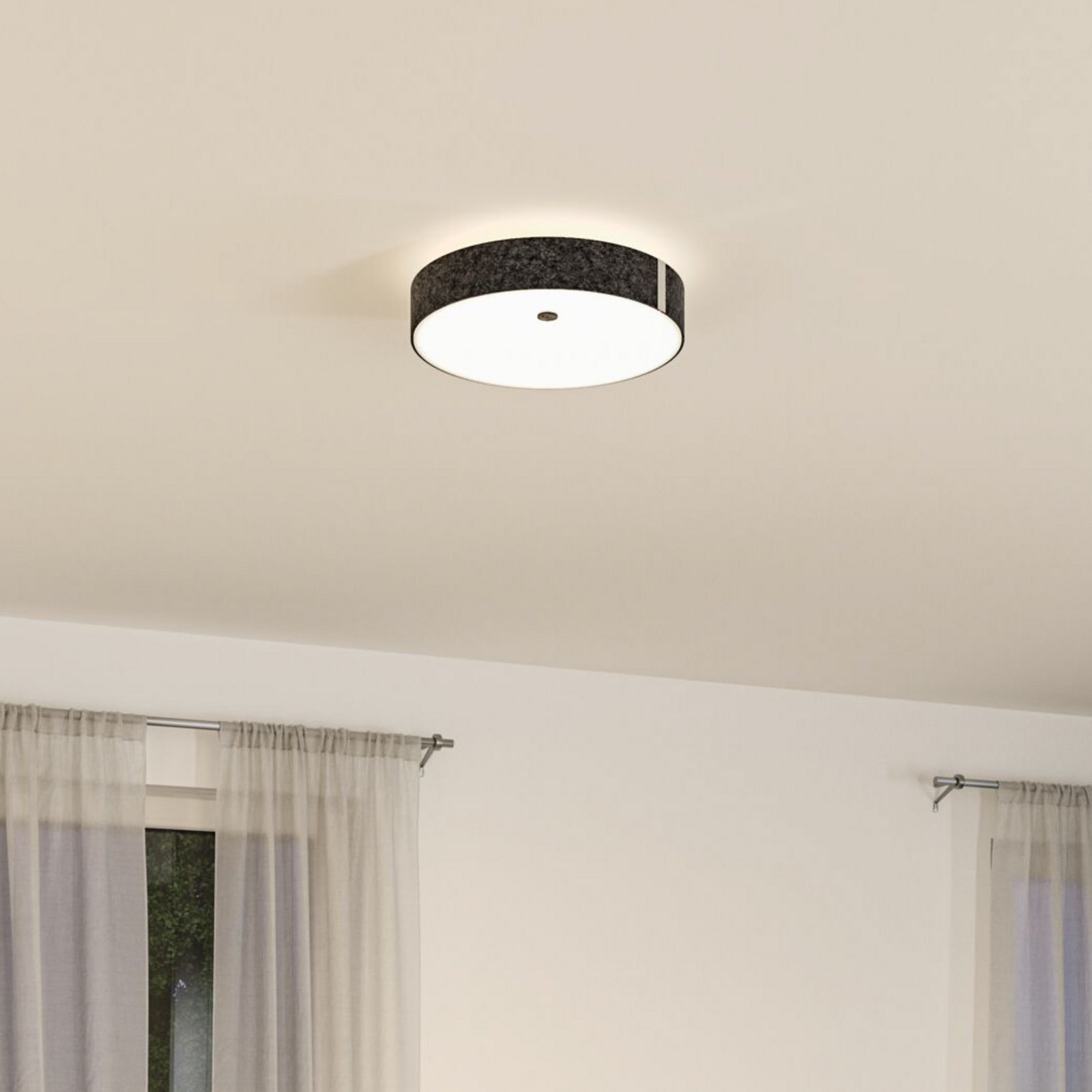 Paulmann Smart LED-Deckenlampe Malika anthrazit Ø 40 cm Filz