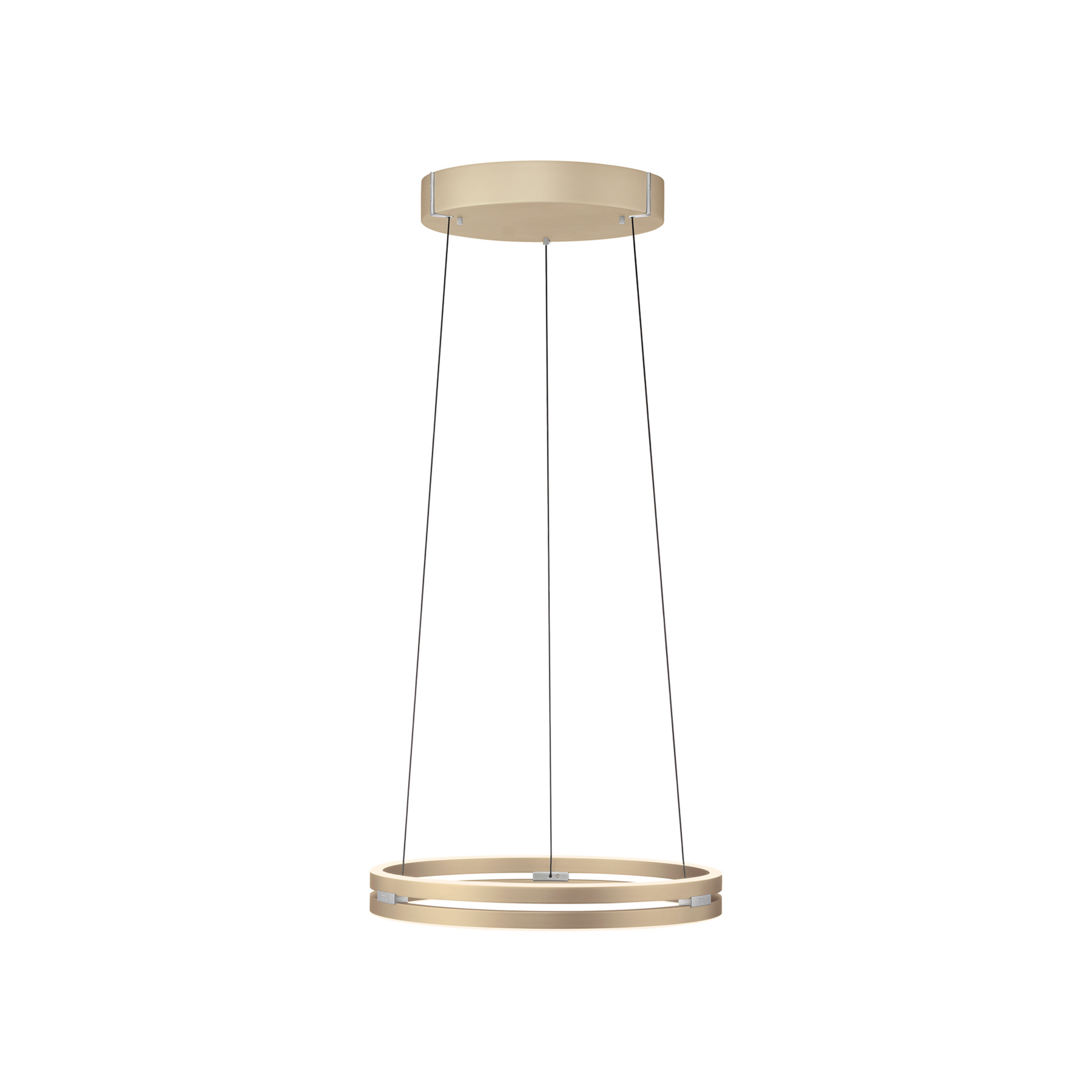 E-Loop LED-Hängelampe, ivory gold, Ø 50 cm, Alu, CCT - PURE