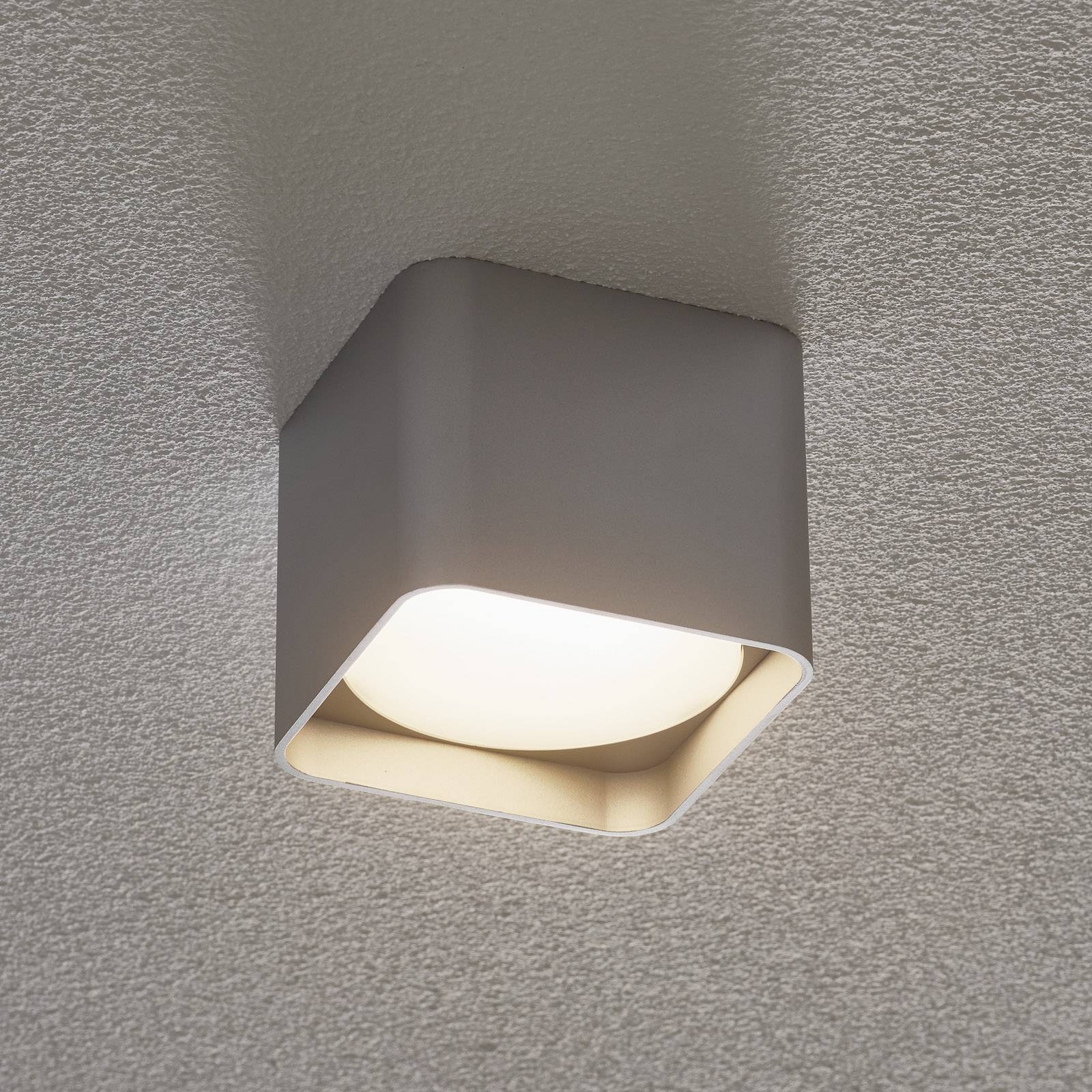 Levně Helestra Dora LED stropní světlo hranaté, stříbrné