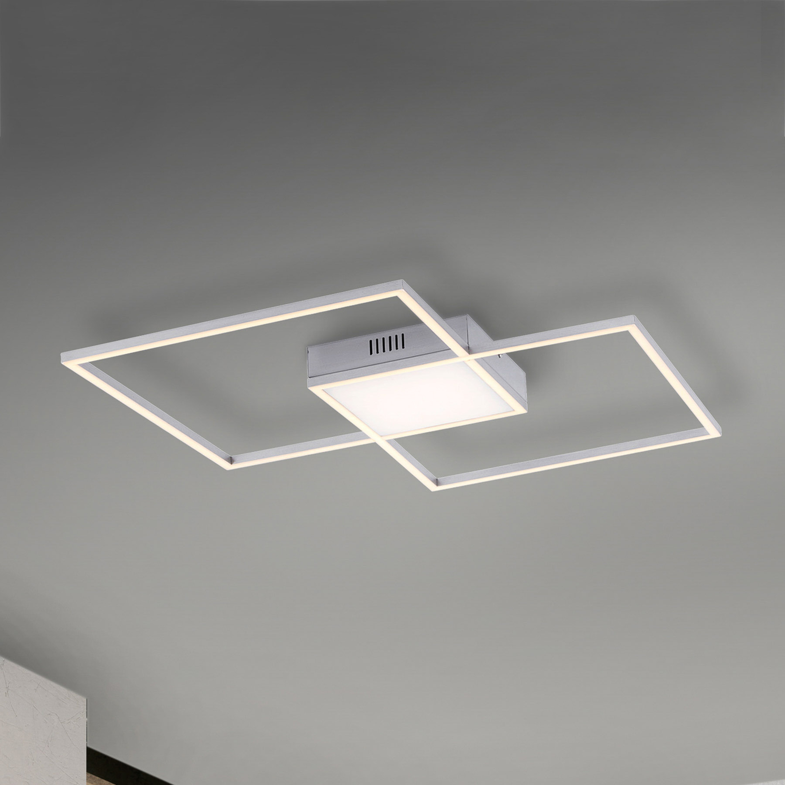 LED mennyezeti lámpa Asmin, CCT, acél, 60x60cm