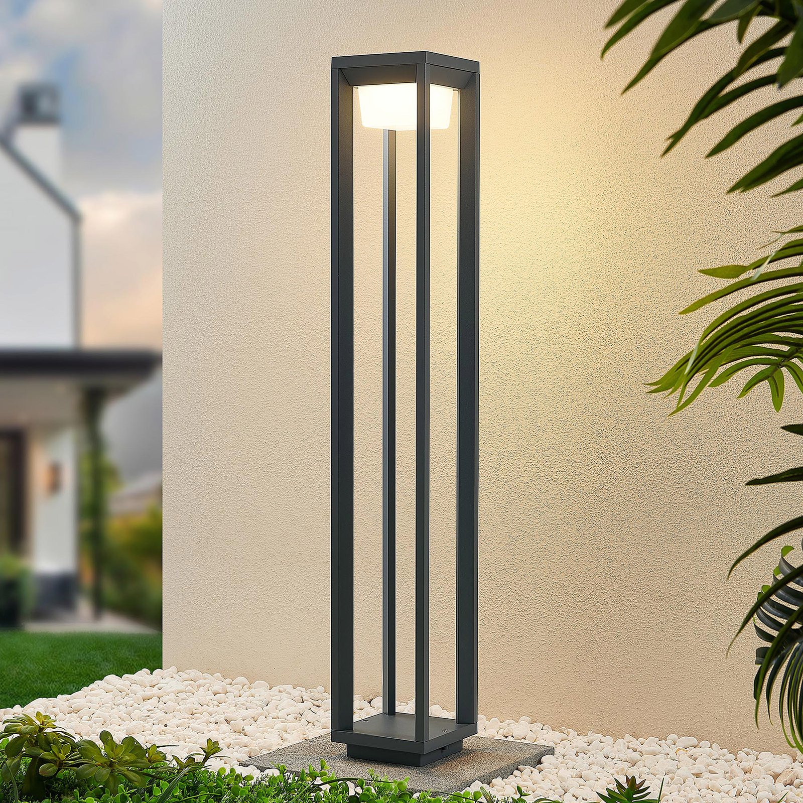 Lampione a LED Prios Gamion in alluminio, 90 cm