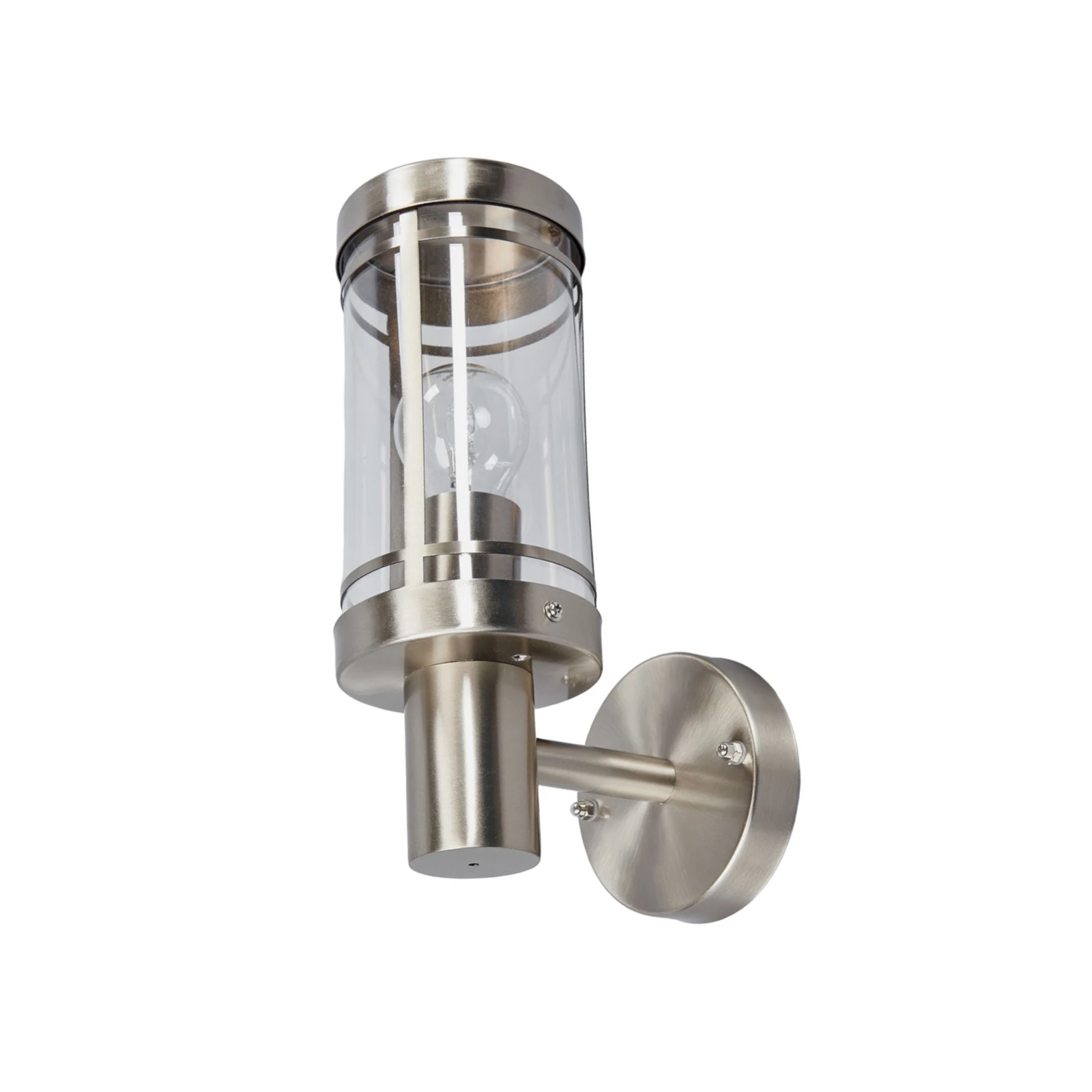 Lindby Außenwandlampe Djori, aluminiumfarben, Edelstahl, E27