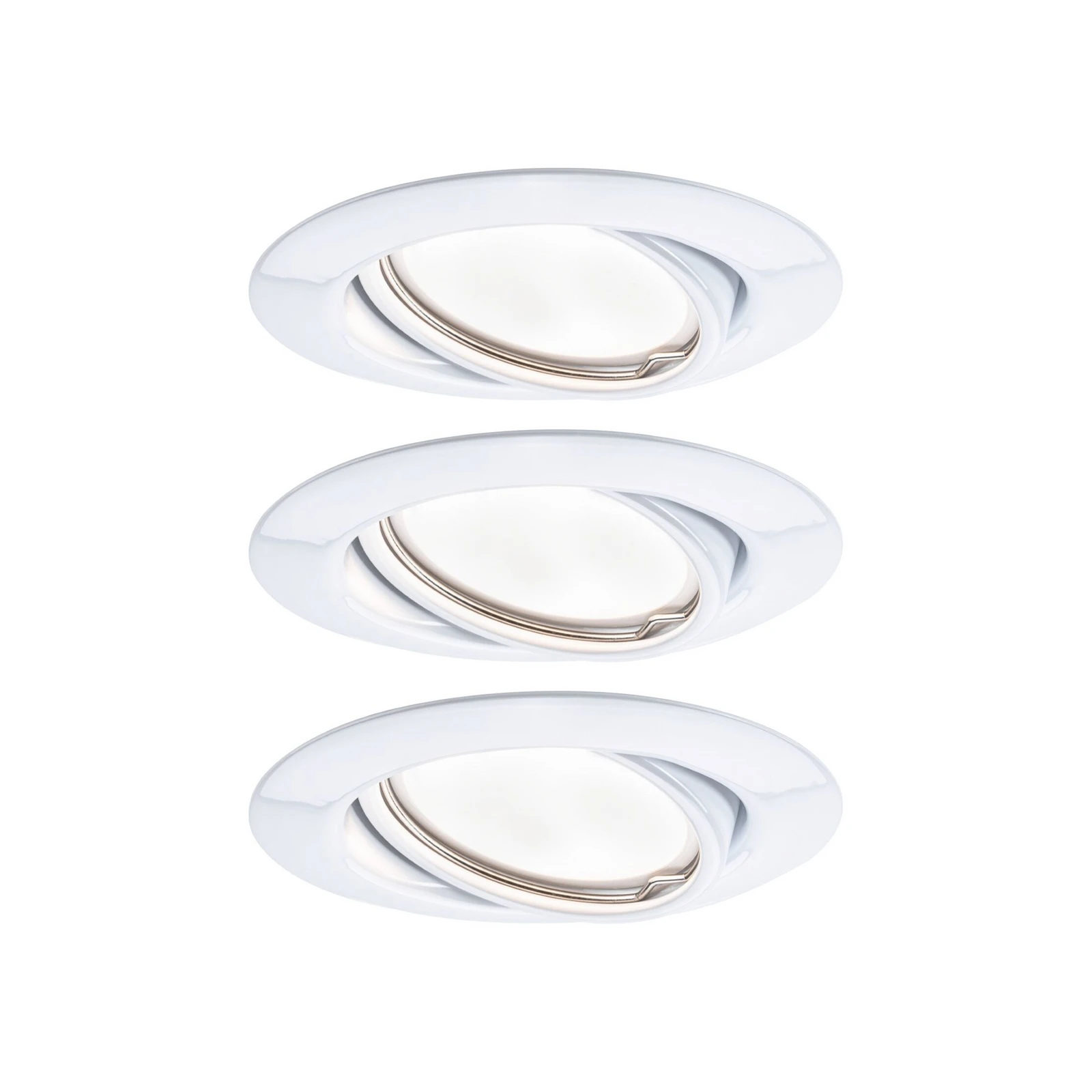 Paulmann LED-sisseehitatud valgusti Base Coin, valge, sisse/välja, 3 tk, 3000 K