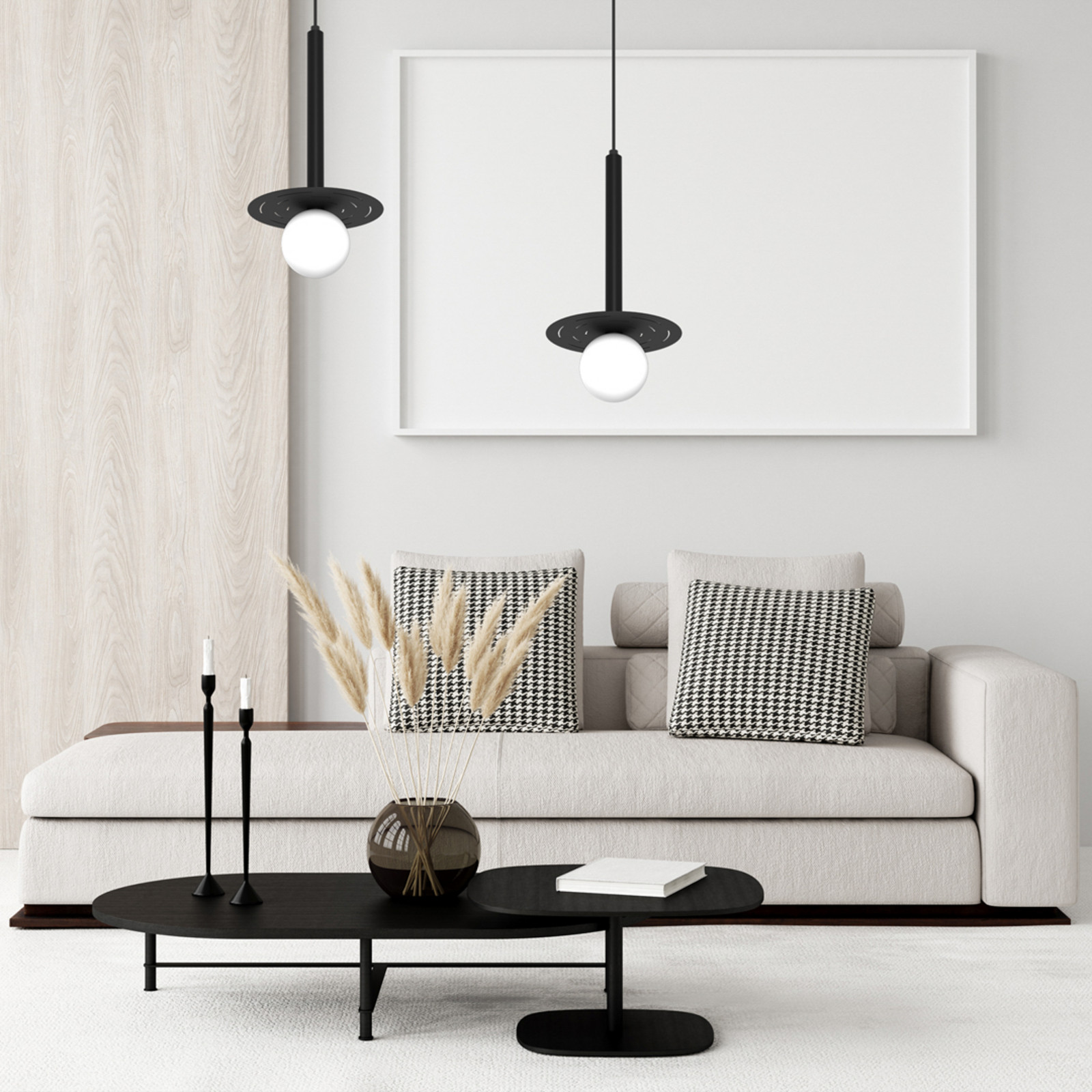 Eko-Light Lampă suspendată Futura negru/alb 1 bec - Camera de zi / sufragerie - Modern - negru alb - Metal