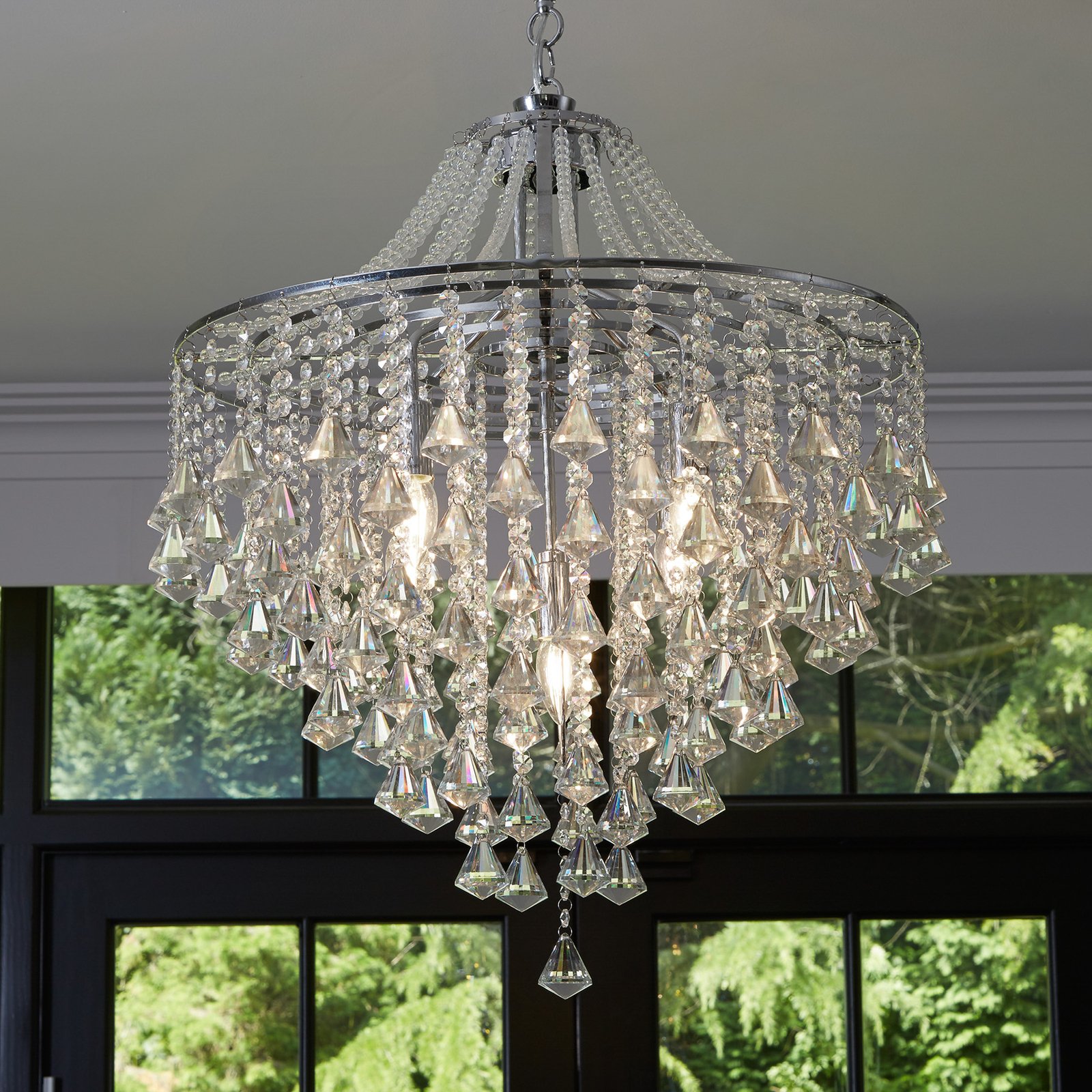 Lustre Dorchester, verre cristal, 5 lampes, Ø 64 cm, E14