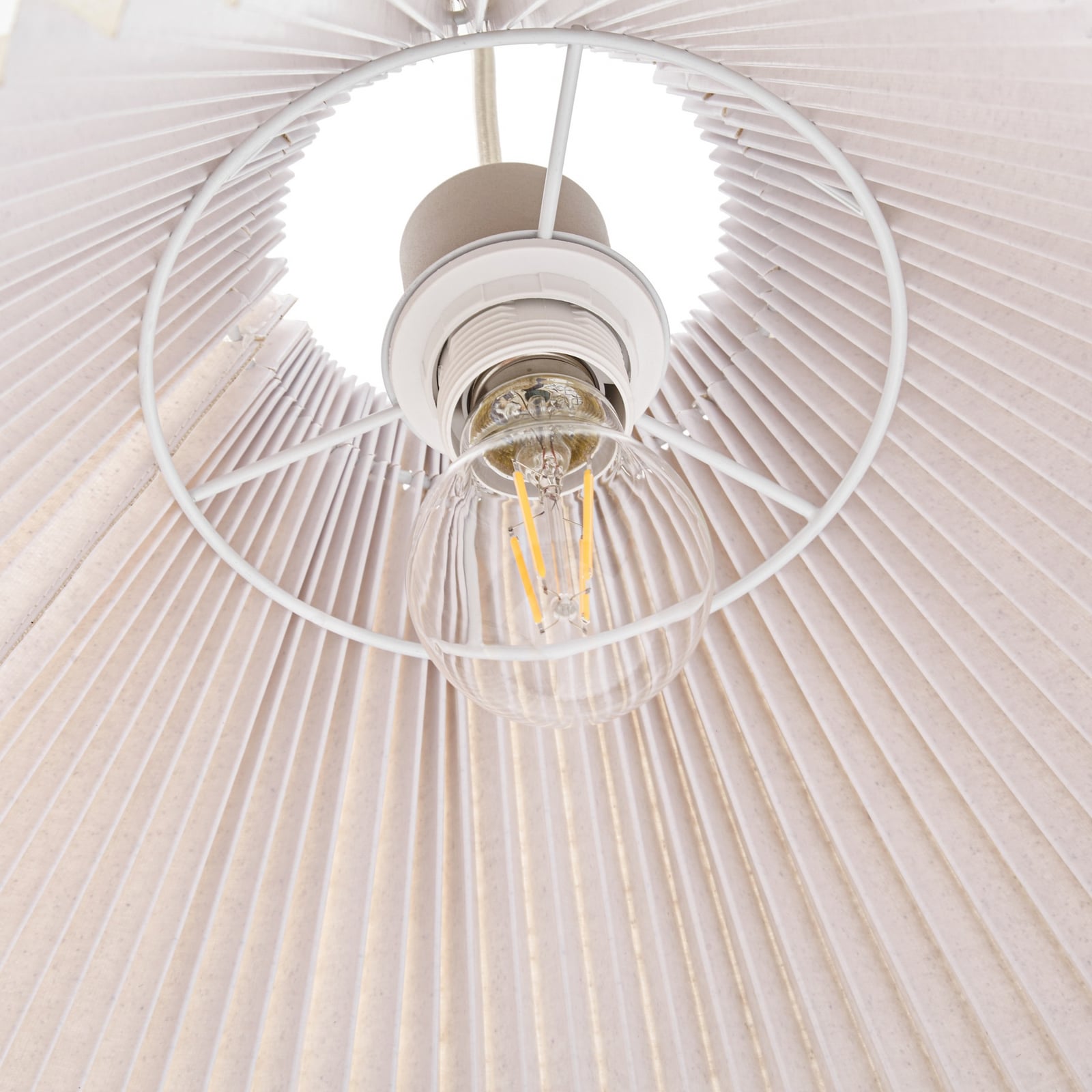 Nola hanglamp Percy, beige, Ø 42 cm, linnen