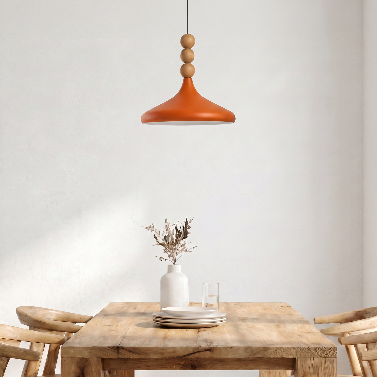 Candeeiro suspenso Eysan, laranja, Ø 35 cm, metal, E27 Candeeiro suspenso Eysan, laranja, Ø 35 cm, metal, E27