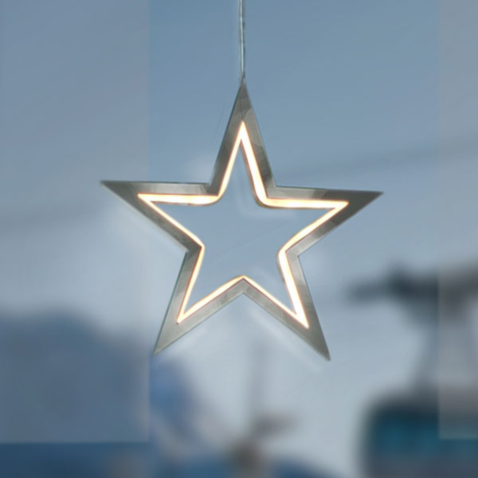 LED-stjerne Lucy i krom 18 cm