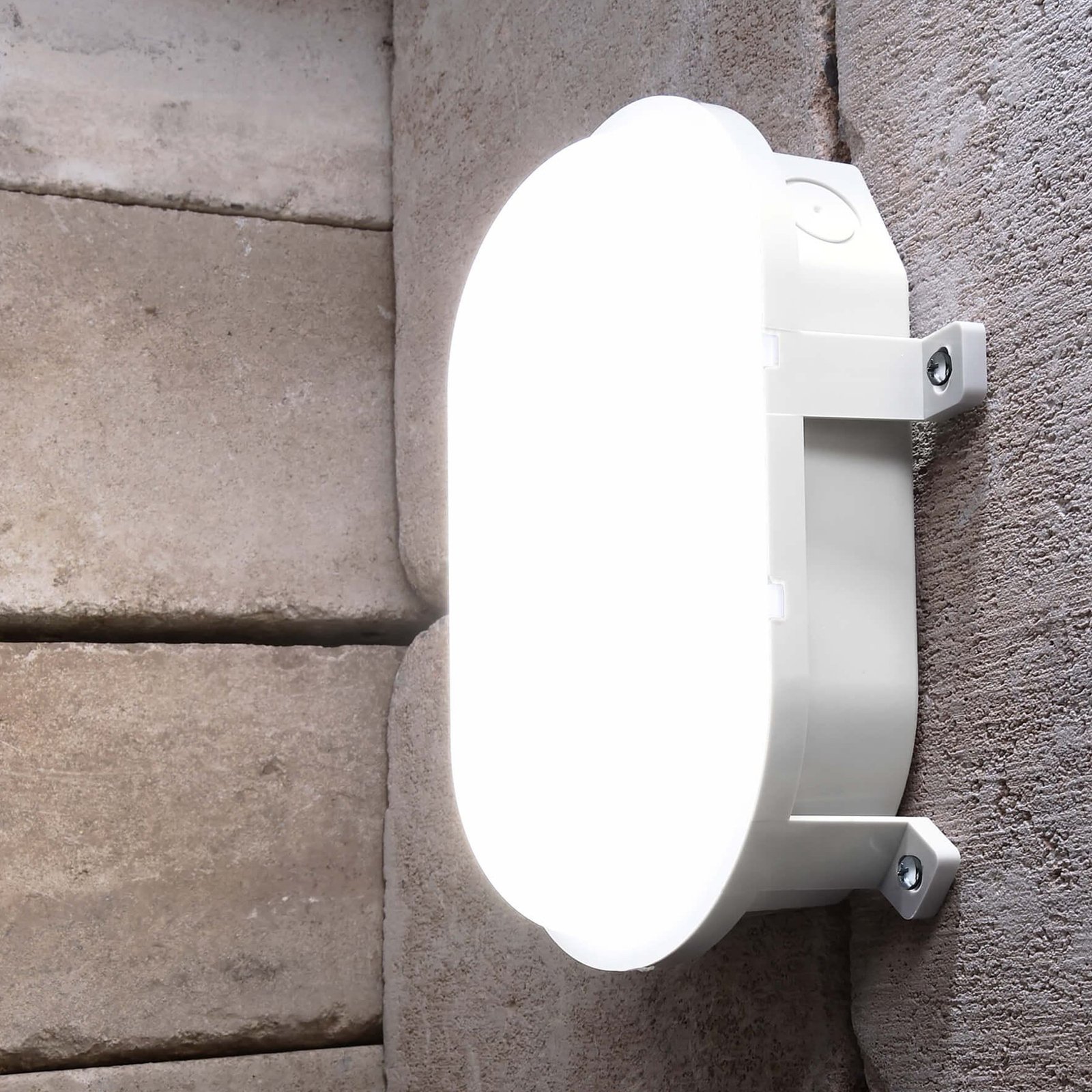 Luminaire pour pièces humides LED Sotano, blanc, interrupteur DIP