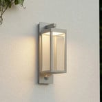 Lucande LED-Außenwandleuchte Ferdinand, hellgrau, Sensor