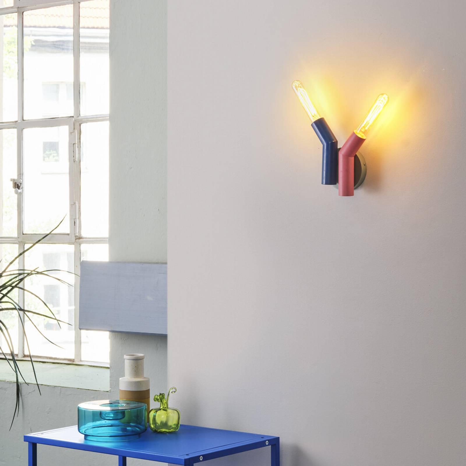 OSRAM Wandleuchte Decor Straw, 2-fl., bunt, Stahl, E27 günstig online kaufen