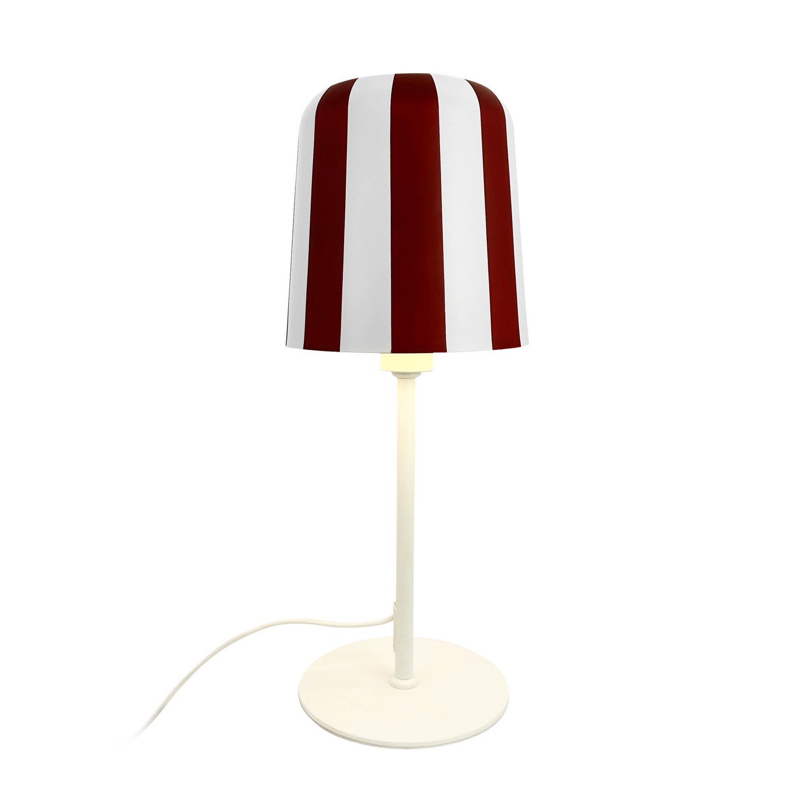 Dyberg Larsen table lamp Gry, red/white, height 49.5 cm, metal