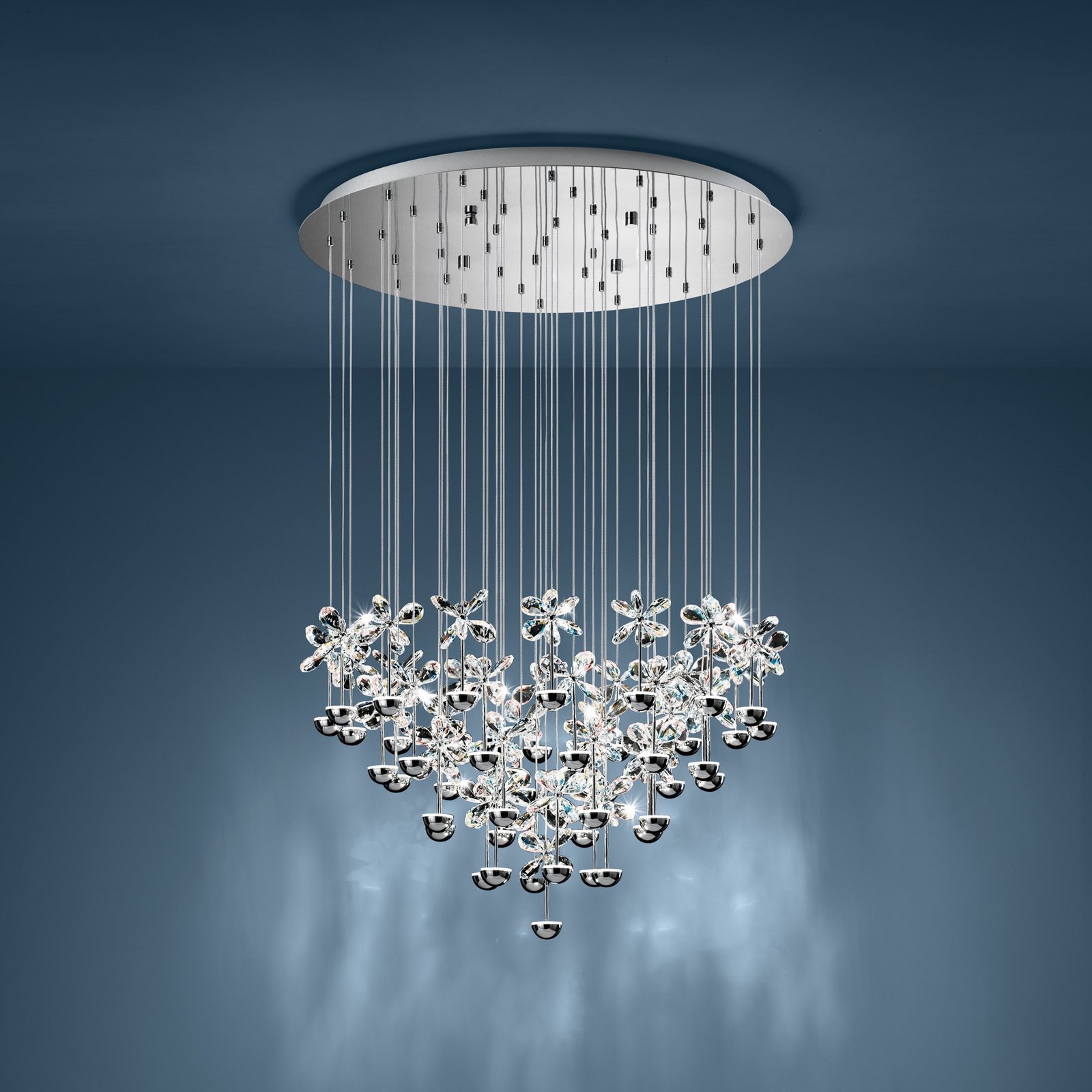 EGLO Stars Of Light LED pendant light Pianopoli chrome Ø 78 cm