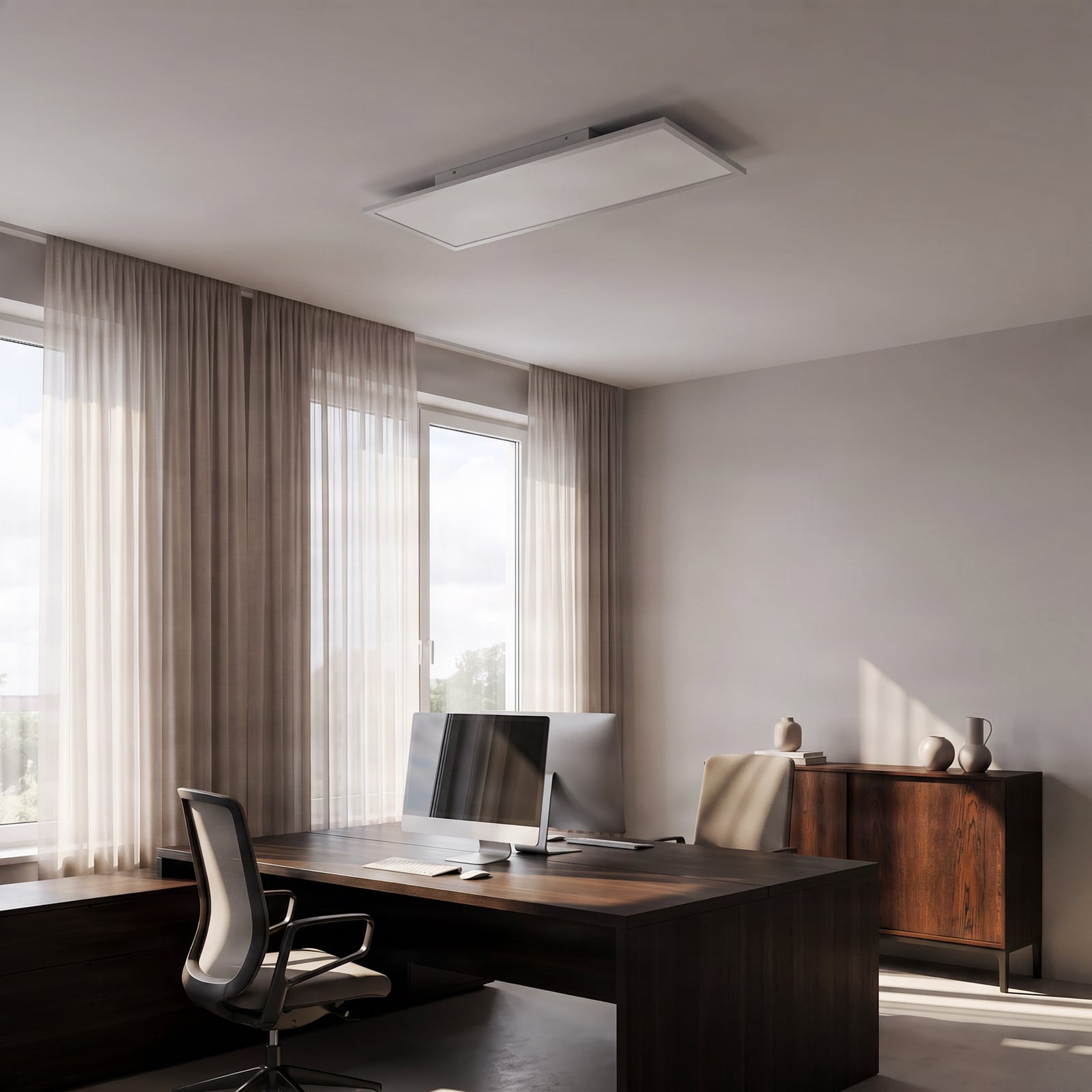 Panel LED Quais, 80 x 30 cm, biały, metalowy, 4000K Panel LED Quais, 80 x 30 cm, biały, metalowy, 4000K