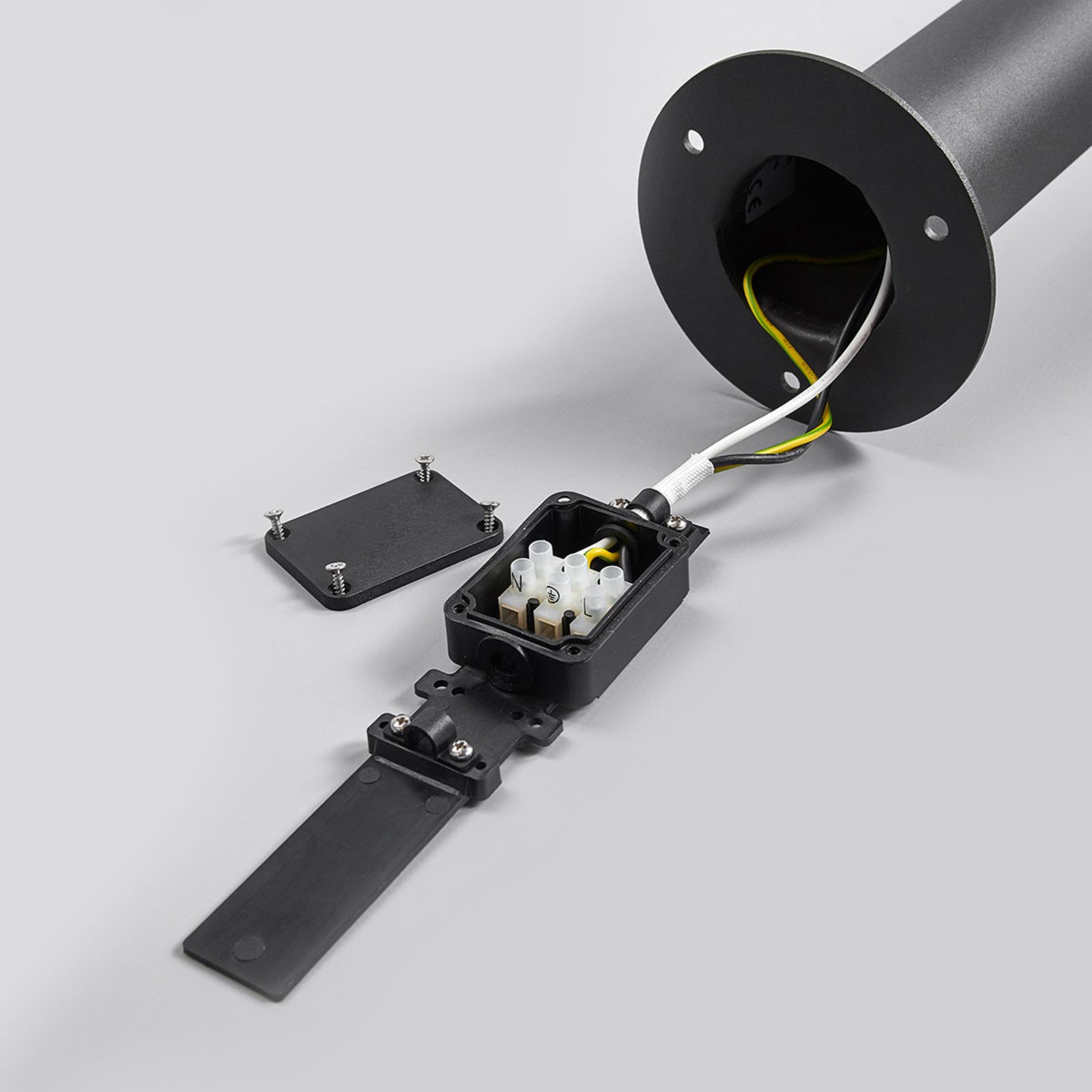 Fenia Lampe de Jardin w/Sensor Anthracite/Opal - Lucande