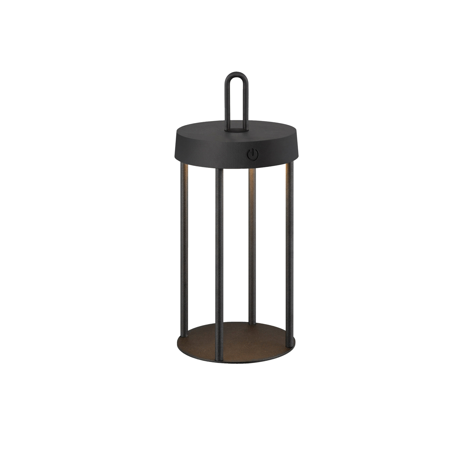 JUST LIGHT. LED įkraunama stalinė lempa Anselm juoda 28 cm geležis