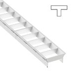 SLC lamelių grotelės „Click“, T modulis, baltos spalvos, plastikinės