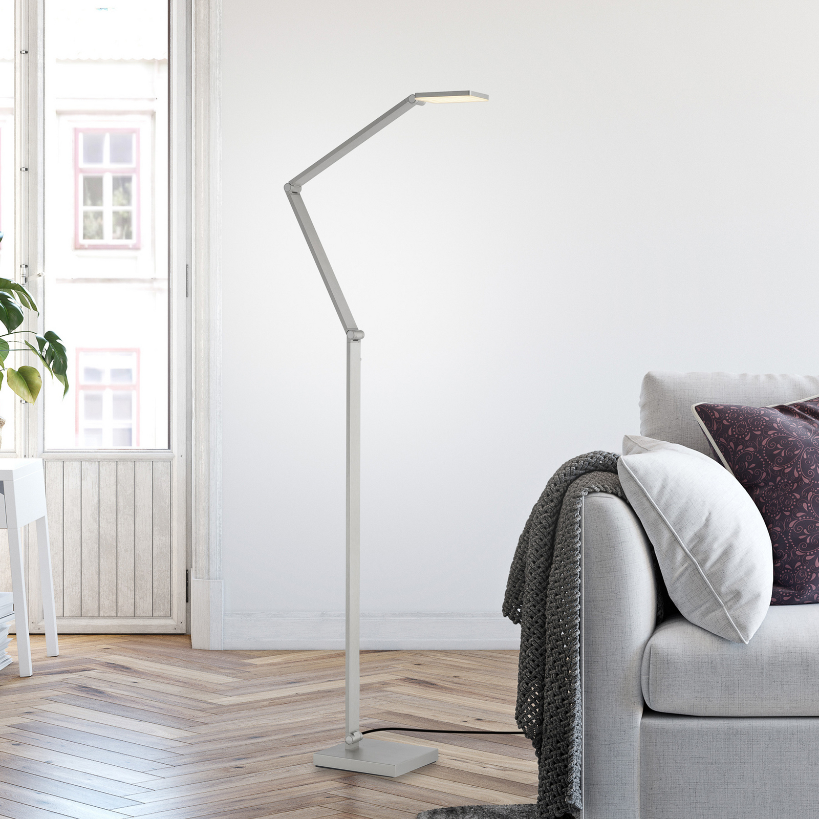 LED stovinis šviestuvas „SAMSKY“, plieninis, aukštis 161 cm, metalinis