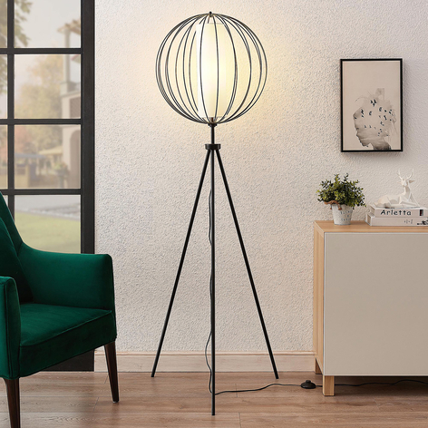 Trebenet Lindby Koriko standerlampe med burskærm