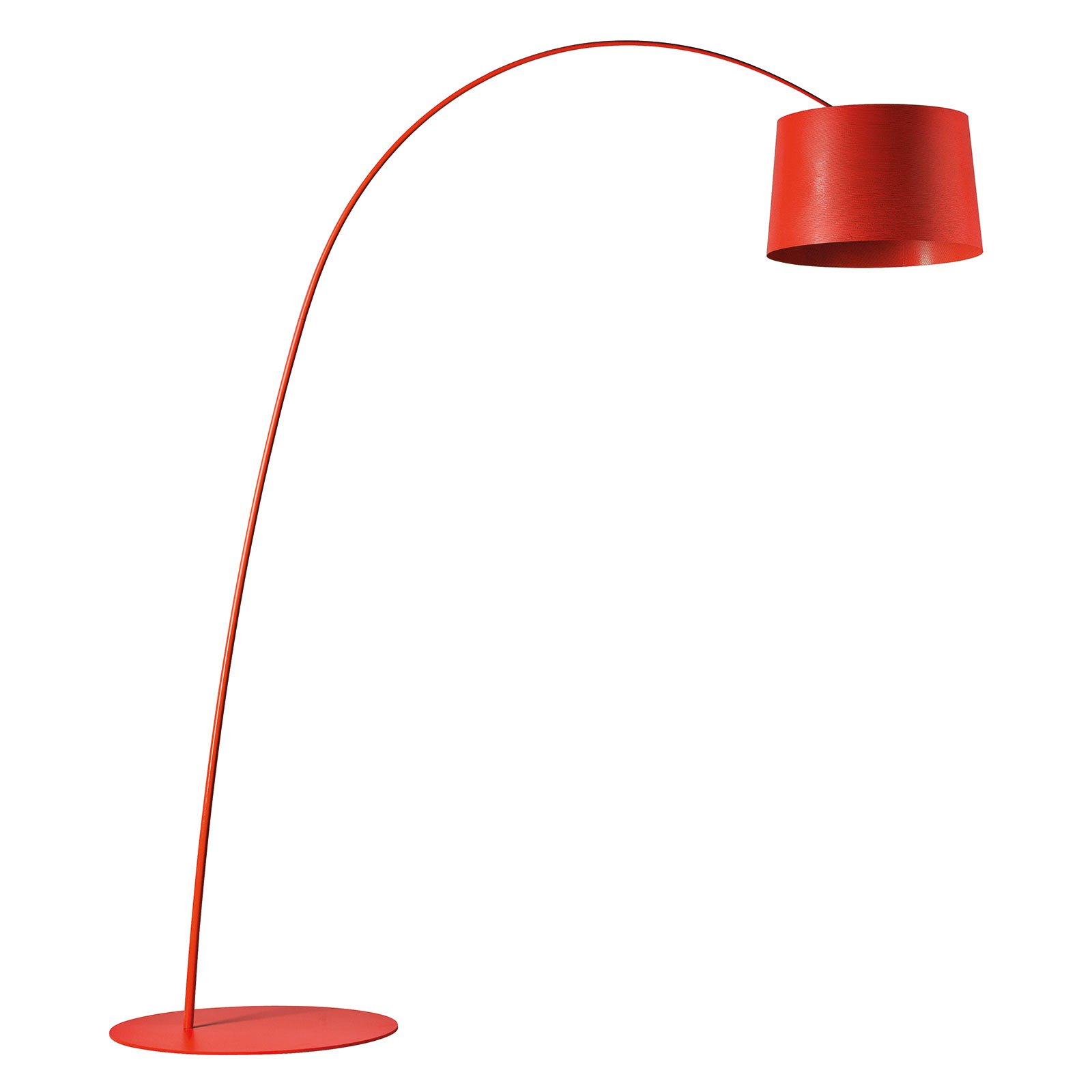 FOSCARINI Foscarini Twiggy arc lamp with dimmer, purple, for Living / Dining Room, fibreglass composite material, PMMA, polycarbonate, metal, E27, 77 W, energy efficiency: A++, H: 220 cm