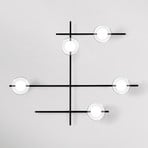 Mikado wall light, clear/frosted, 5-bulb