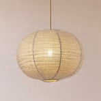 Suspension Lindby « Autumn », taupe, Ø 40 cm, lin, forme sphérique