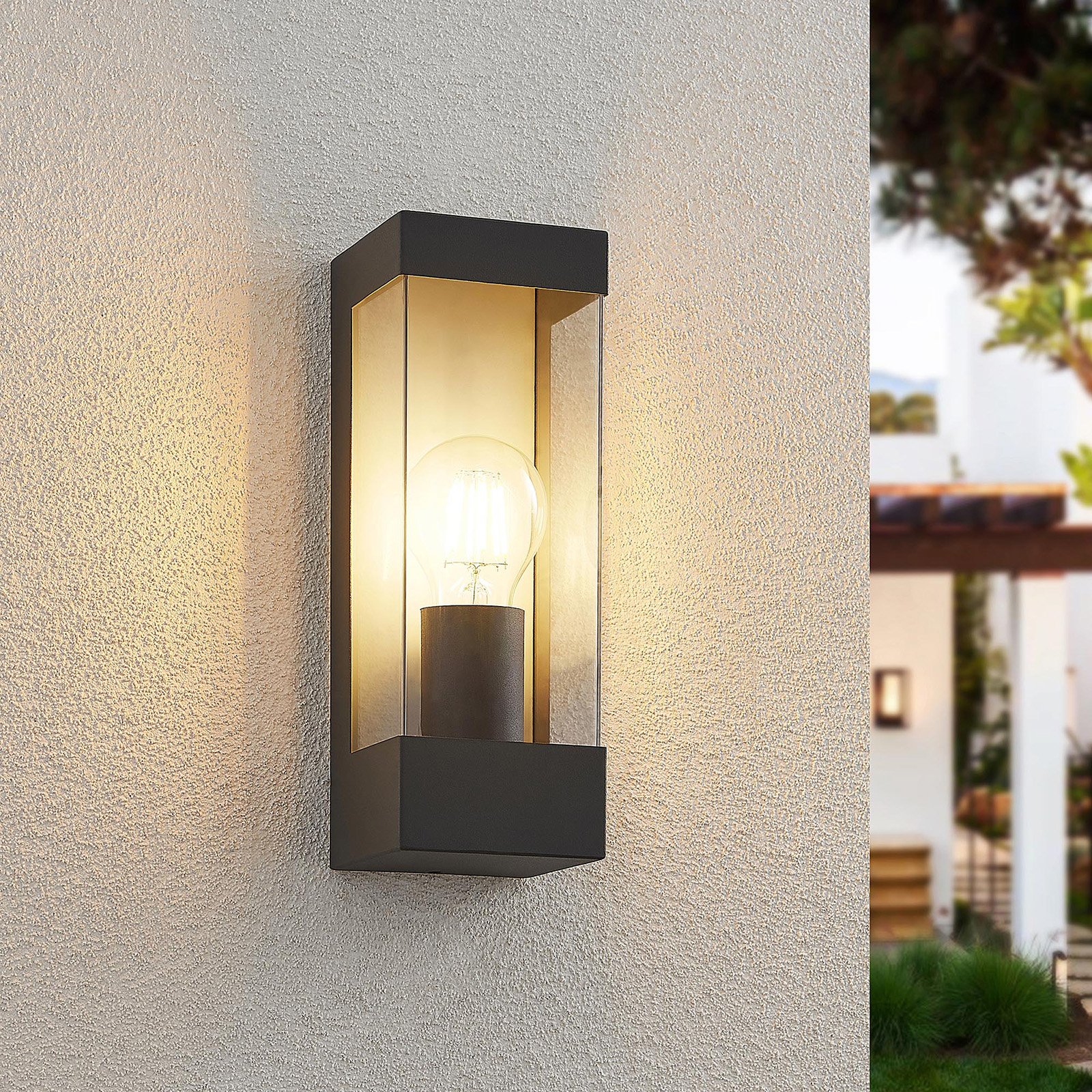 Tilian Aplique Exterior Dark Grey/Clear - Lindby