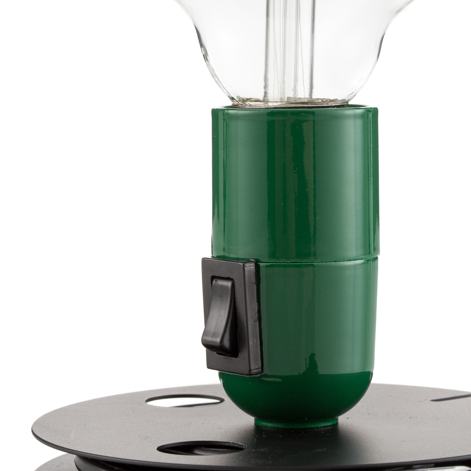 "FLOS Lampadina" LED stalinė lempa, žalia, juodas pagrindas