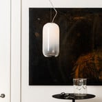 Artemide Gople suspension en verre, blanche/argent