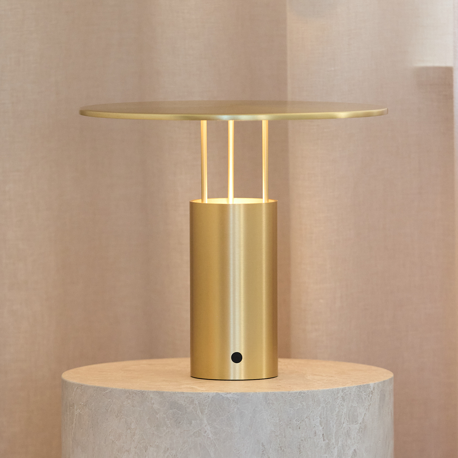 Piet Hein LED-Tischleuchte Tempel280, messing, Höhe 24,5 cm