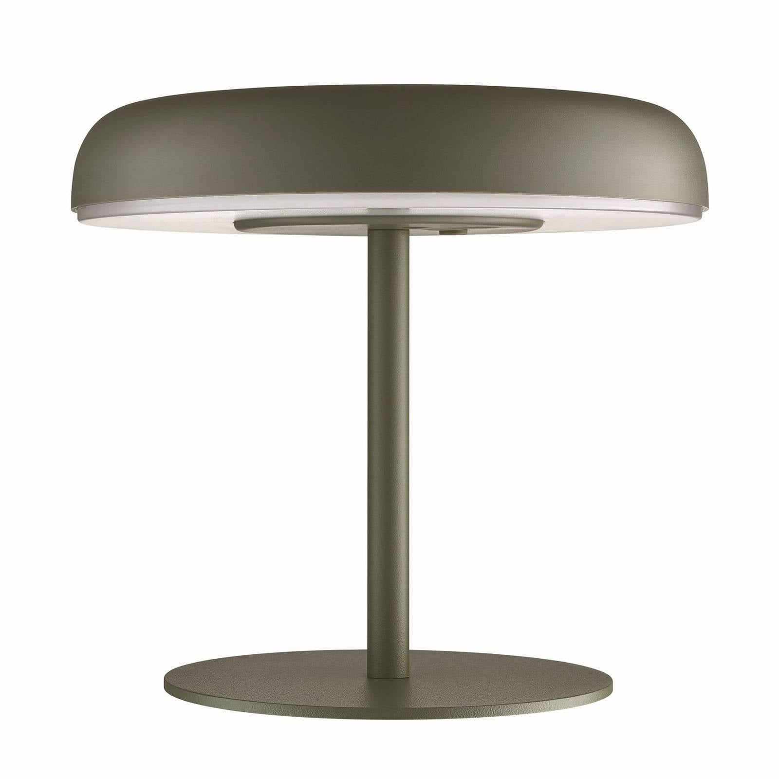LED-Solar-Akku-Tischleuchte Elmer, grün, Metall, IP44
