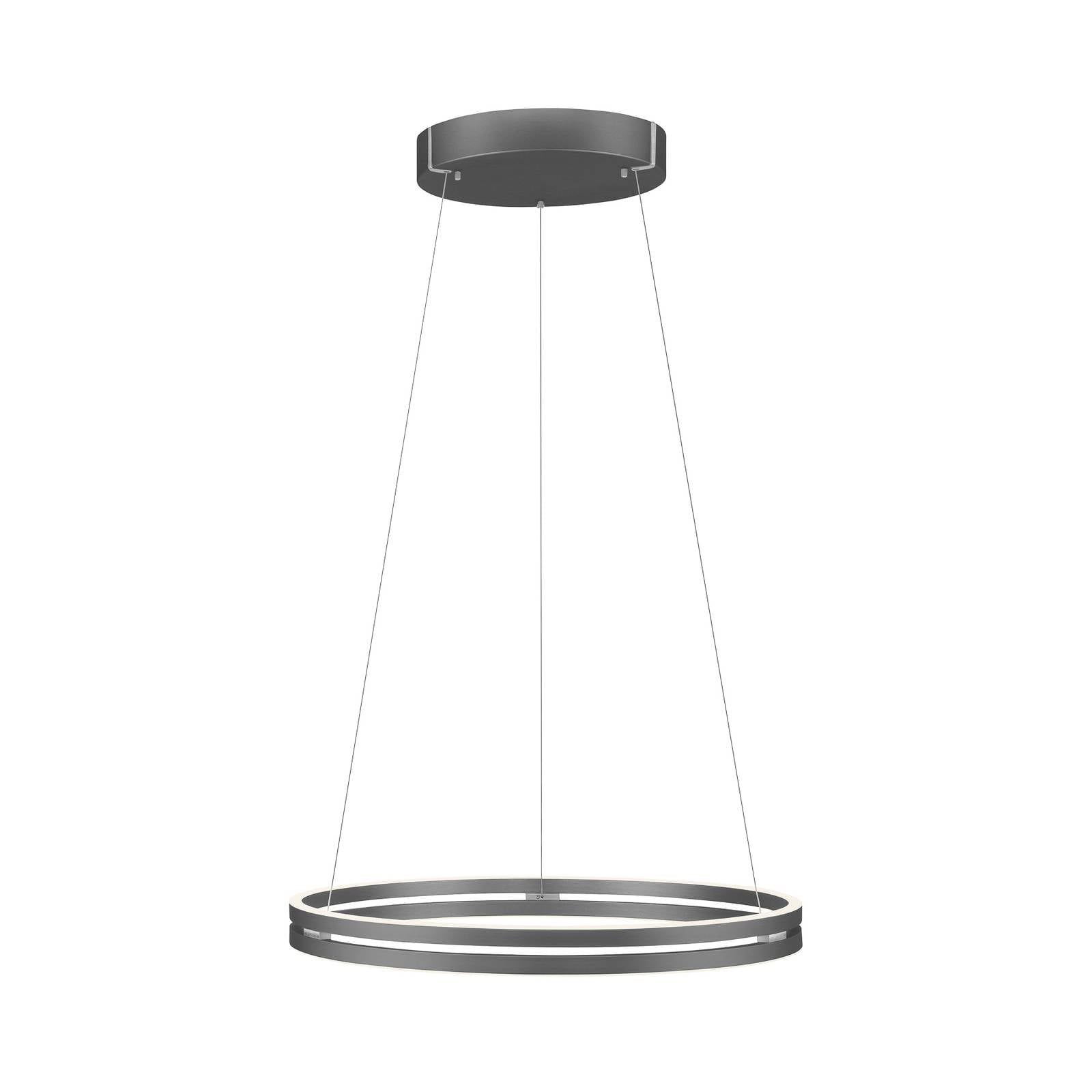 LED-Hängeleuchte PURE E-Loop, mystic grey, Ø 70 cm, Alu, CCT