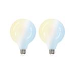 E27 G125 LED-Lampe 7W tunable white WLAN matt 2er