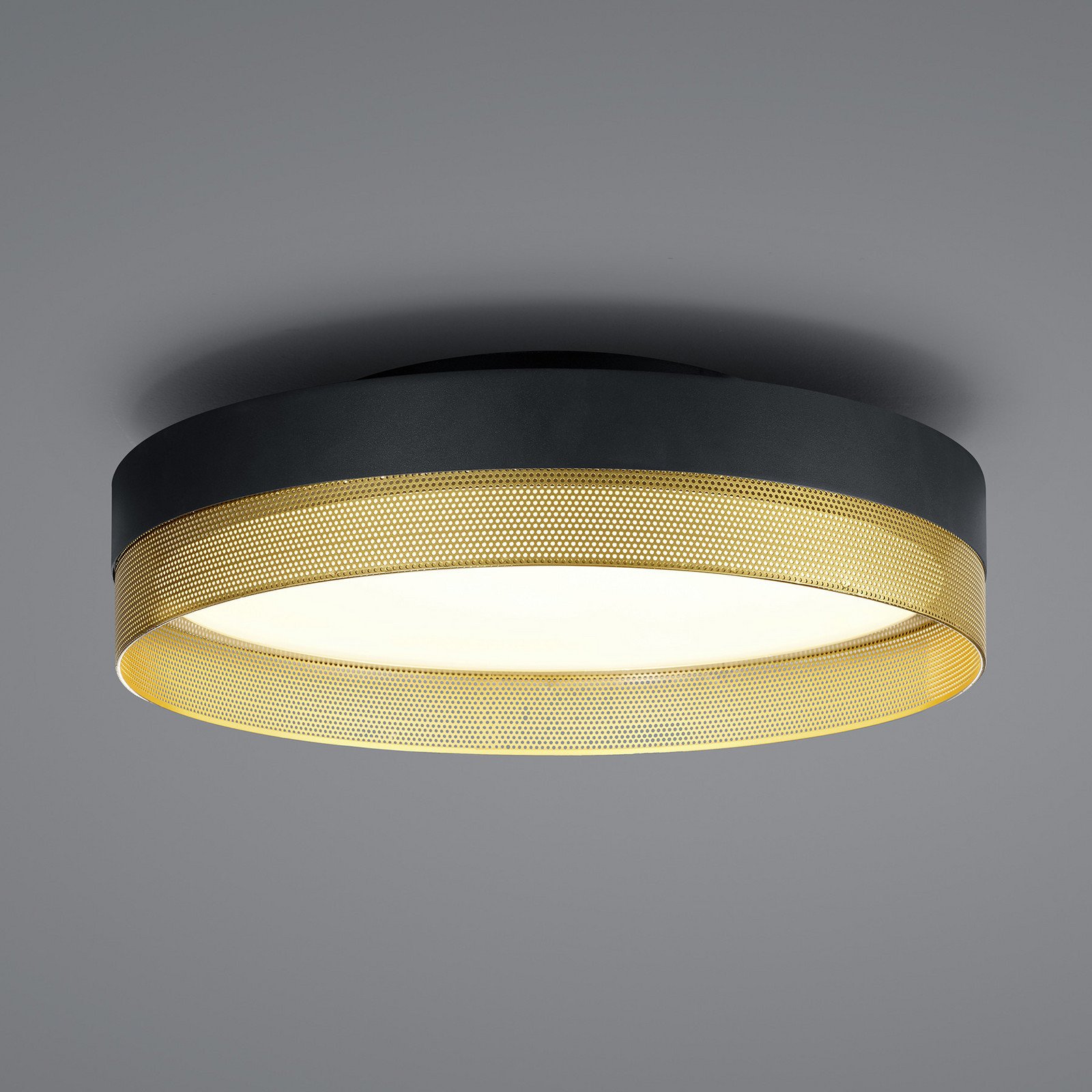 HELL Plafonieră cu LED cu plasă Ø 45 cm negru/auriu - Camera de zi / sufragerie - modern - negru auriu - Metal