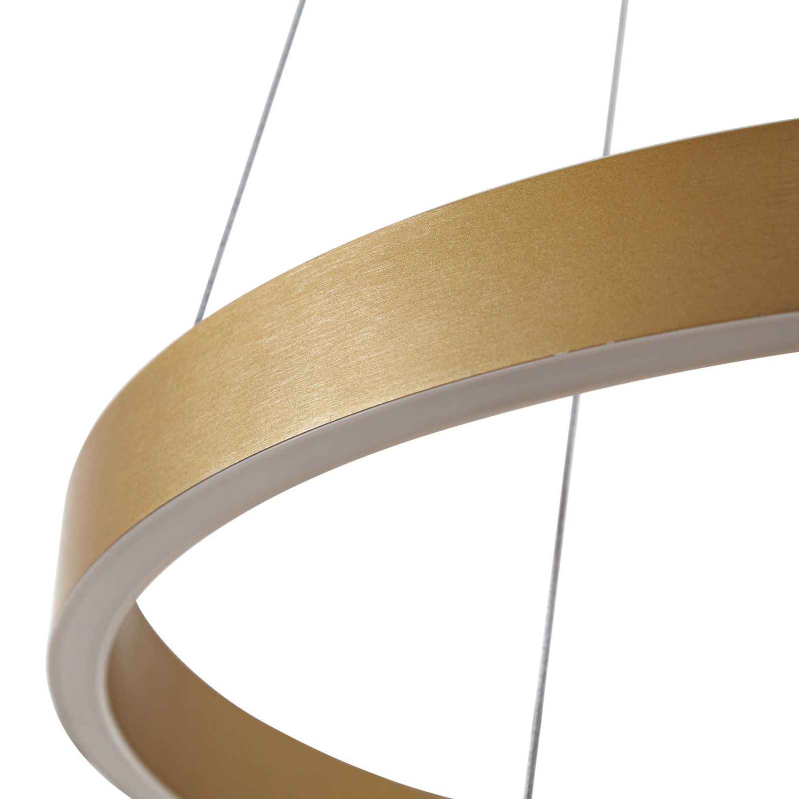 Lucande LED Pendant lamp Yonam, 2-flg., gold