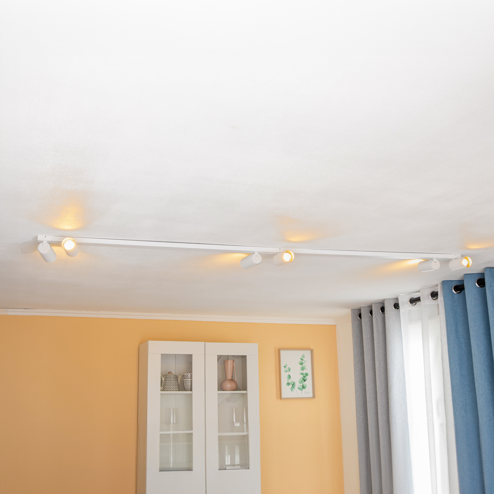 Spot pour plafond Mono VI blanc/doré, à 6 lampes