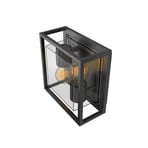 Calex outdoor wall light, 2-bulb, top/bottom, aluminium, black