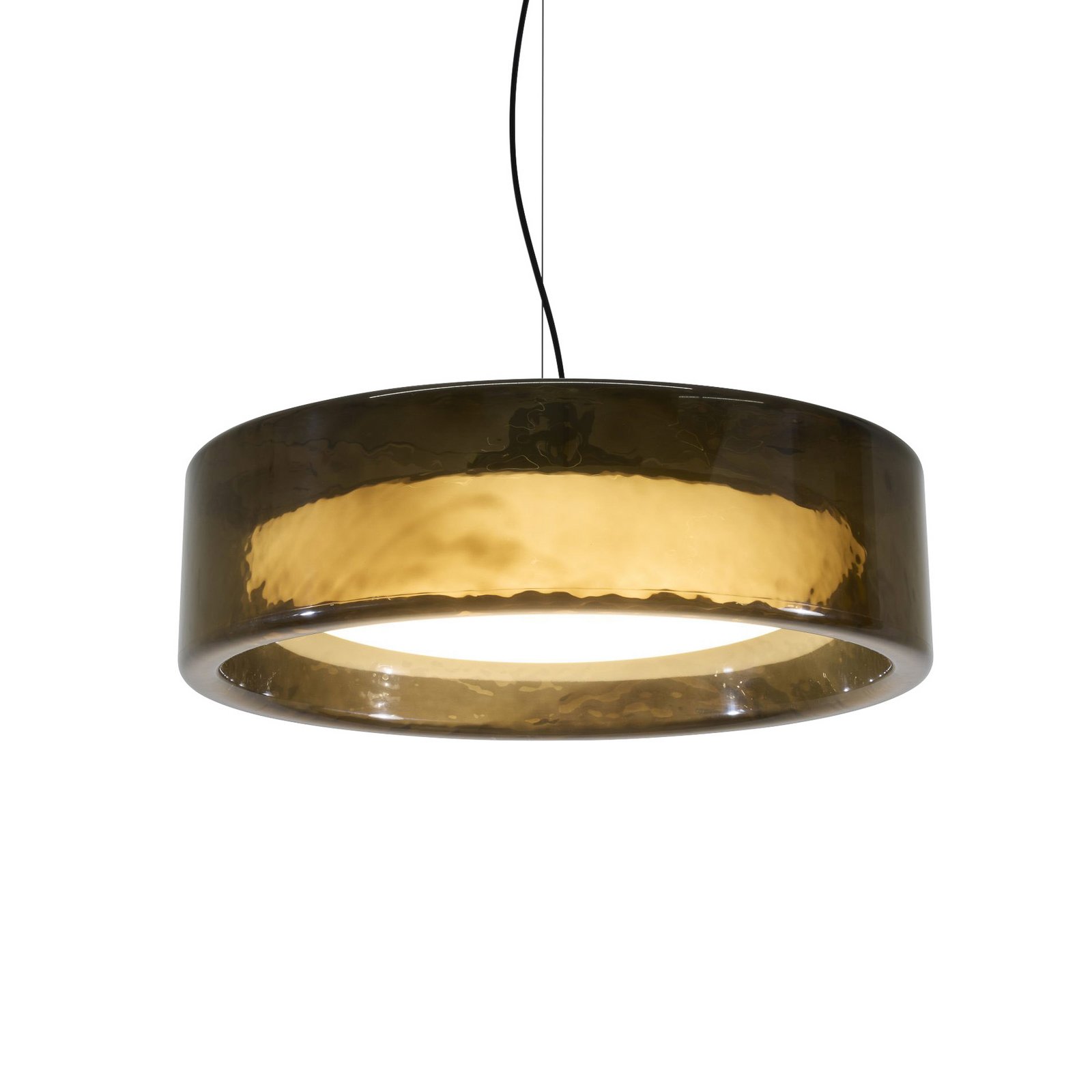 Candeeiro suspenso LED MARSET Ringo, Ø 70 cm, cinzento escuro fumado