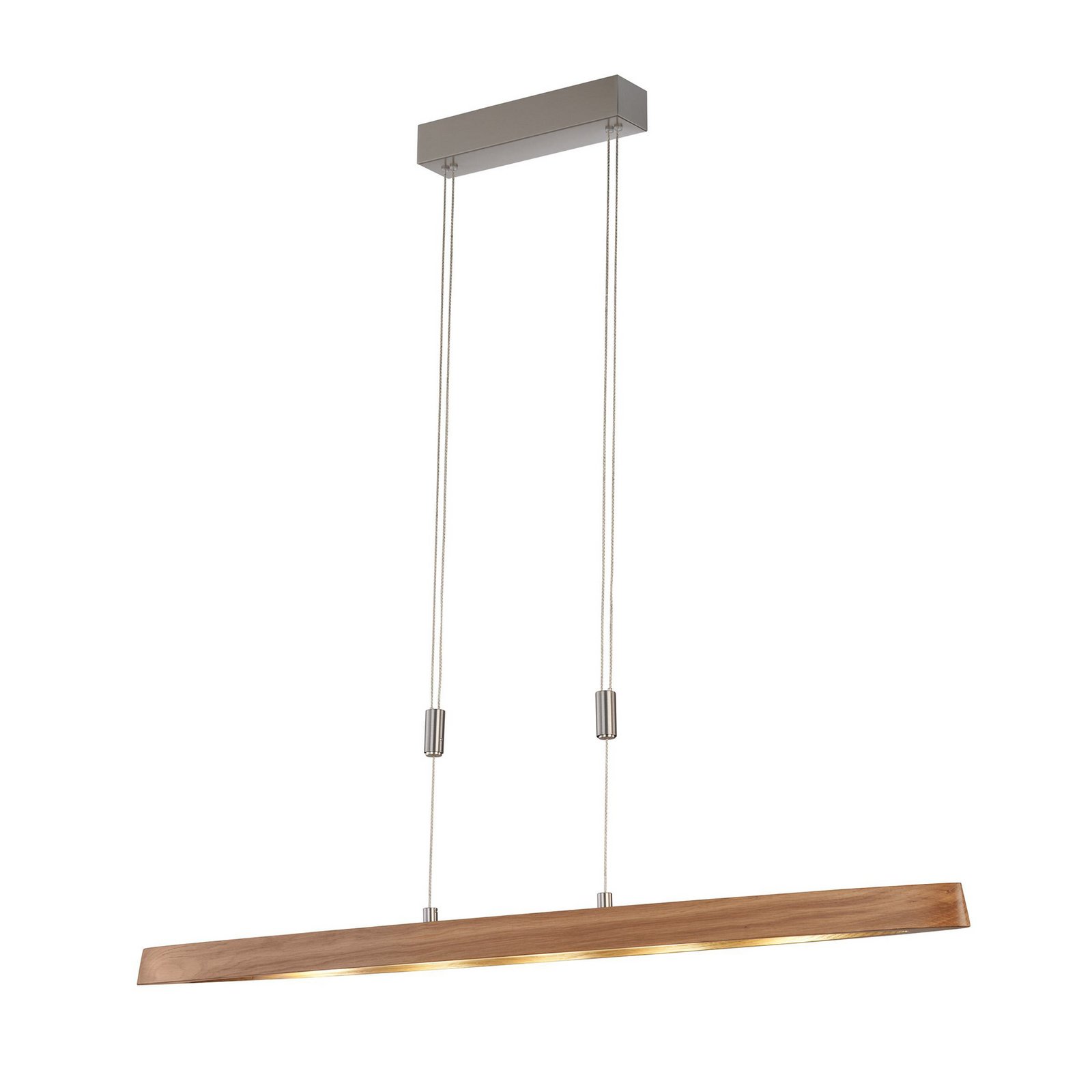 LED-Hängeleuchte Shine-Wood, Eichenholz/nickel, 106 cm, CCT