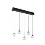 LED висяща лампа „Calista“, хромирана, дължина 100 см, метал/стъкло, 5 лампи