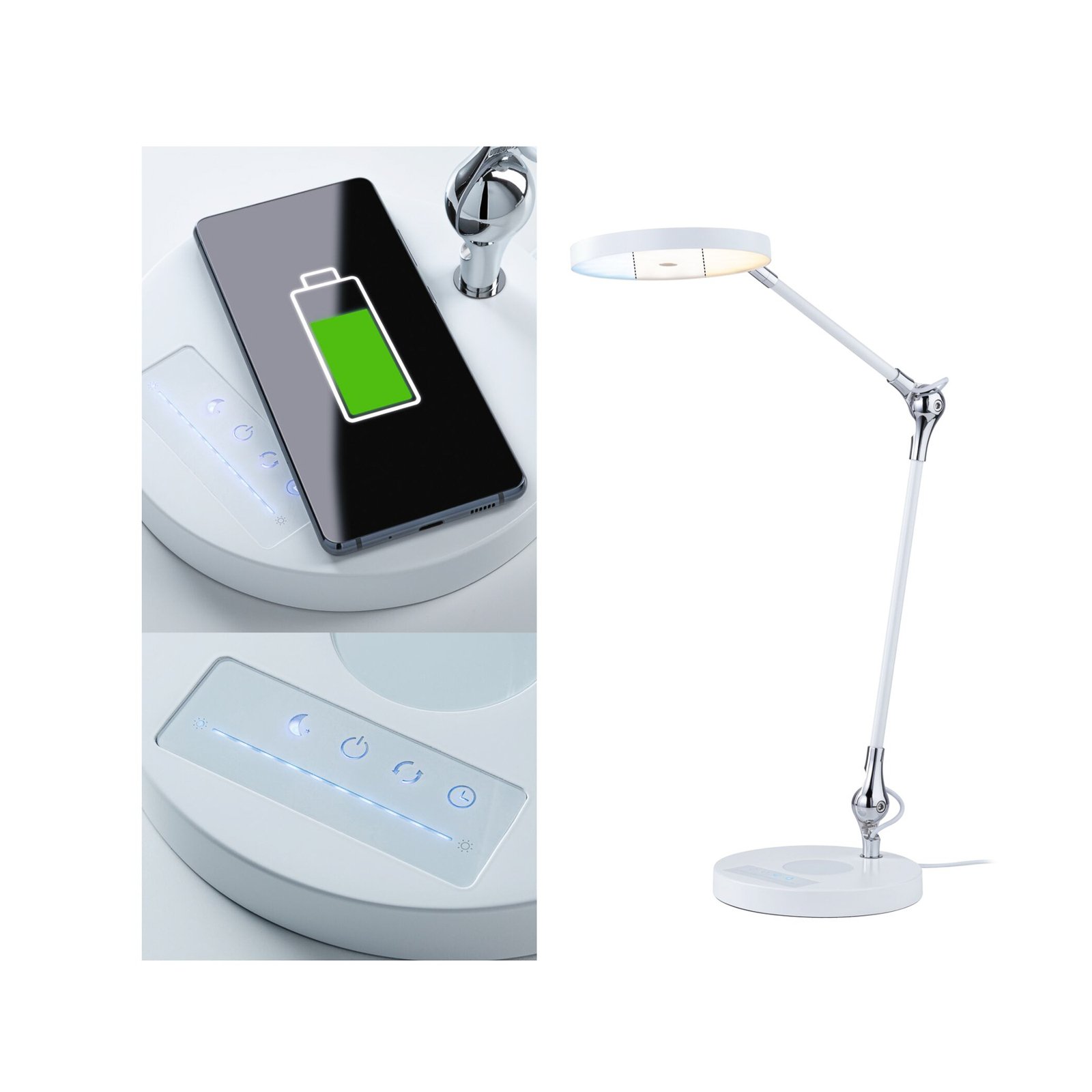Numis Qi Stolní Lampa w/Qi Wireless Charging Bílá - Paulmann