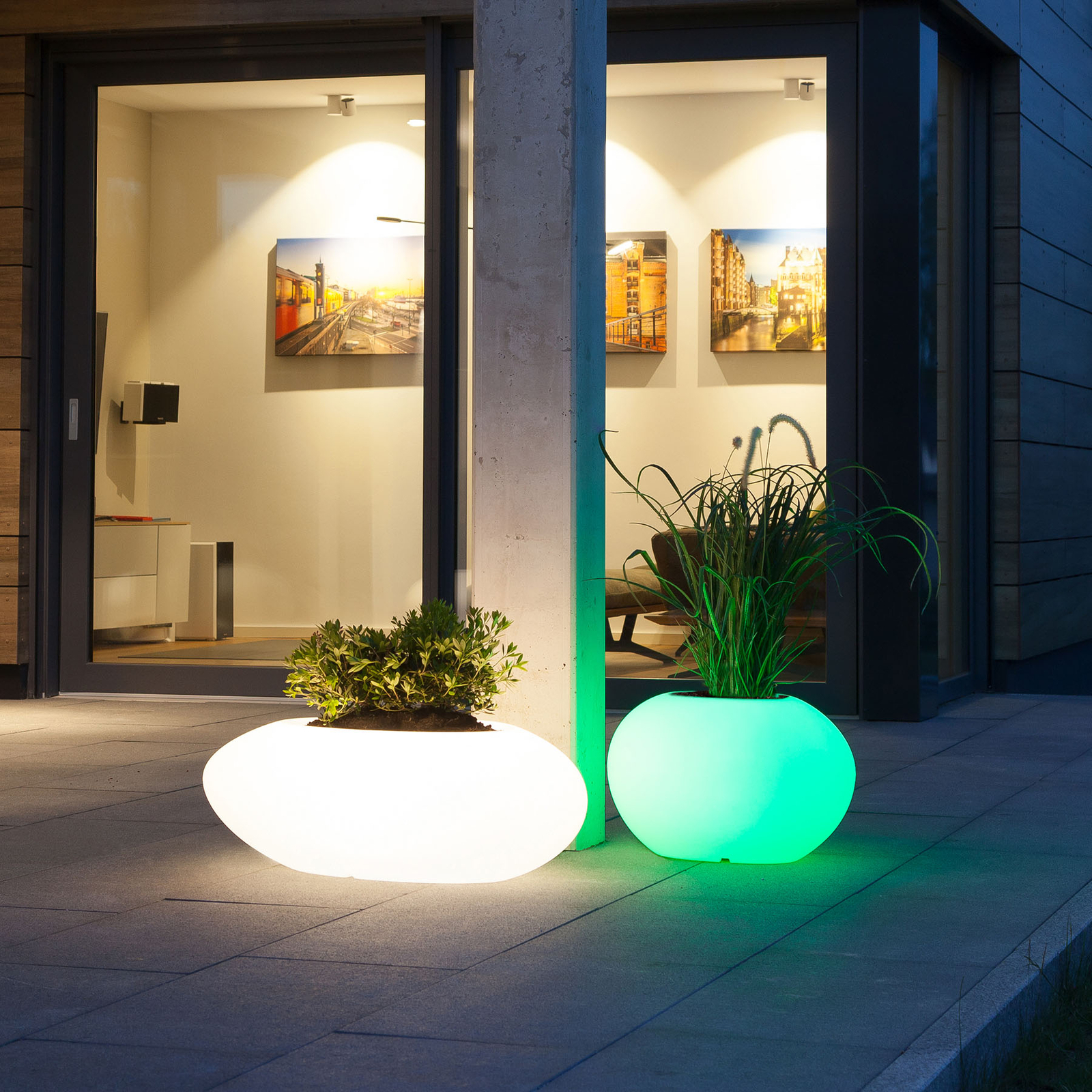 Storus VI LED RGBW dekorativ lampe, hvit, planterbar