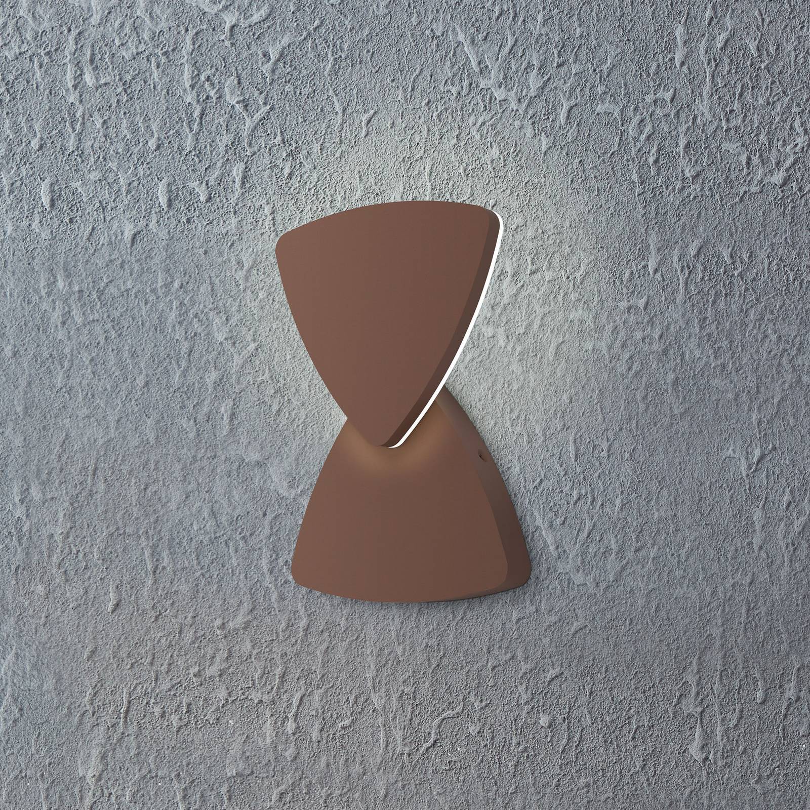 EGLO Applique d'extérieur LED Pedersano couleur rouille Largeur 14 cm Triangle